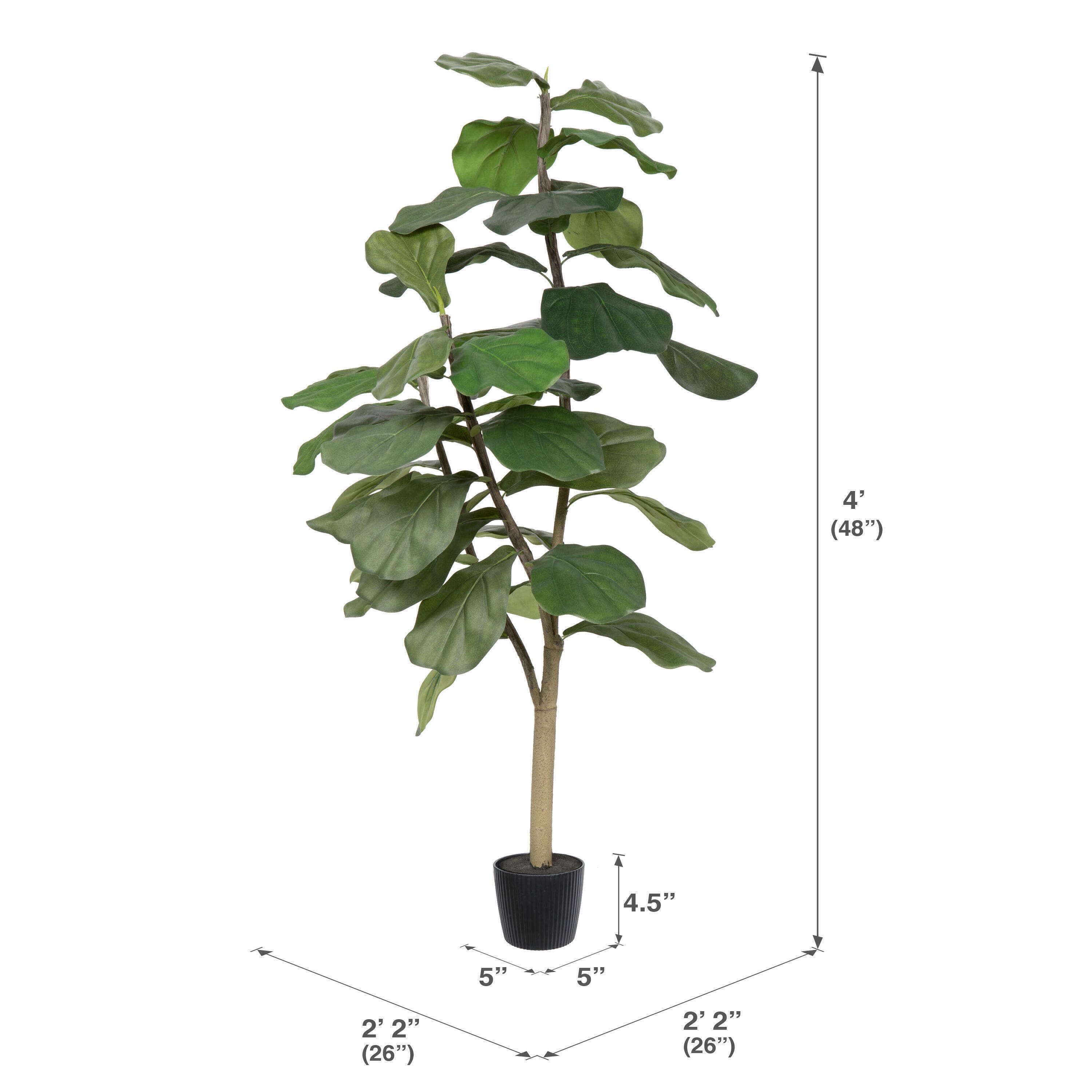 4ft. Potted Artificial Fiddle Tree