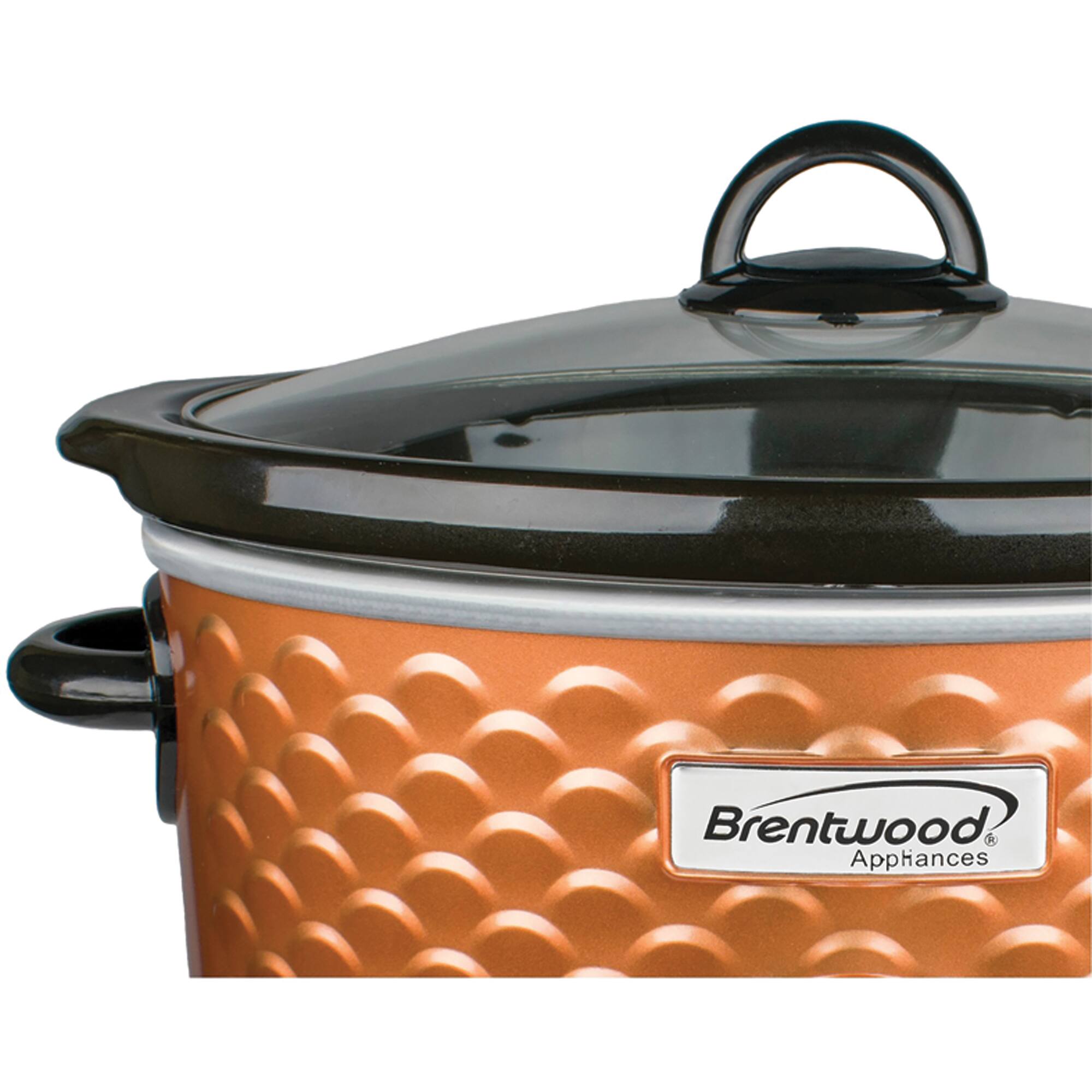 Brentwood Copper 4.5qt. Scallop-Pattern Slow Cooker