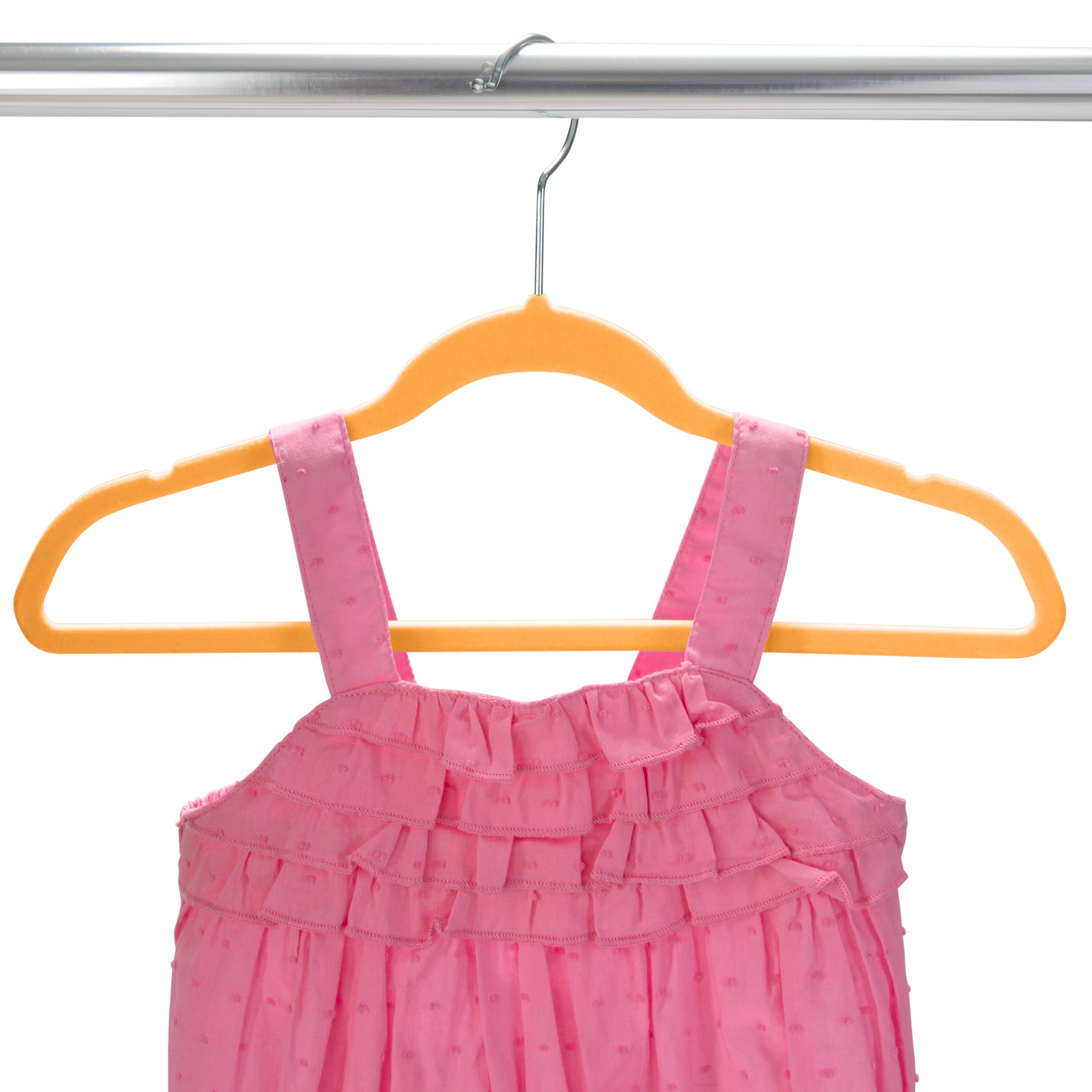 Simplify Multicolor Neon 13.75" Kids Velvet Hangers Pack