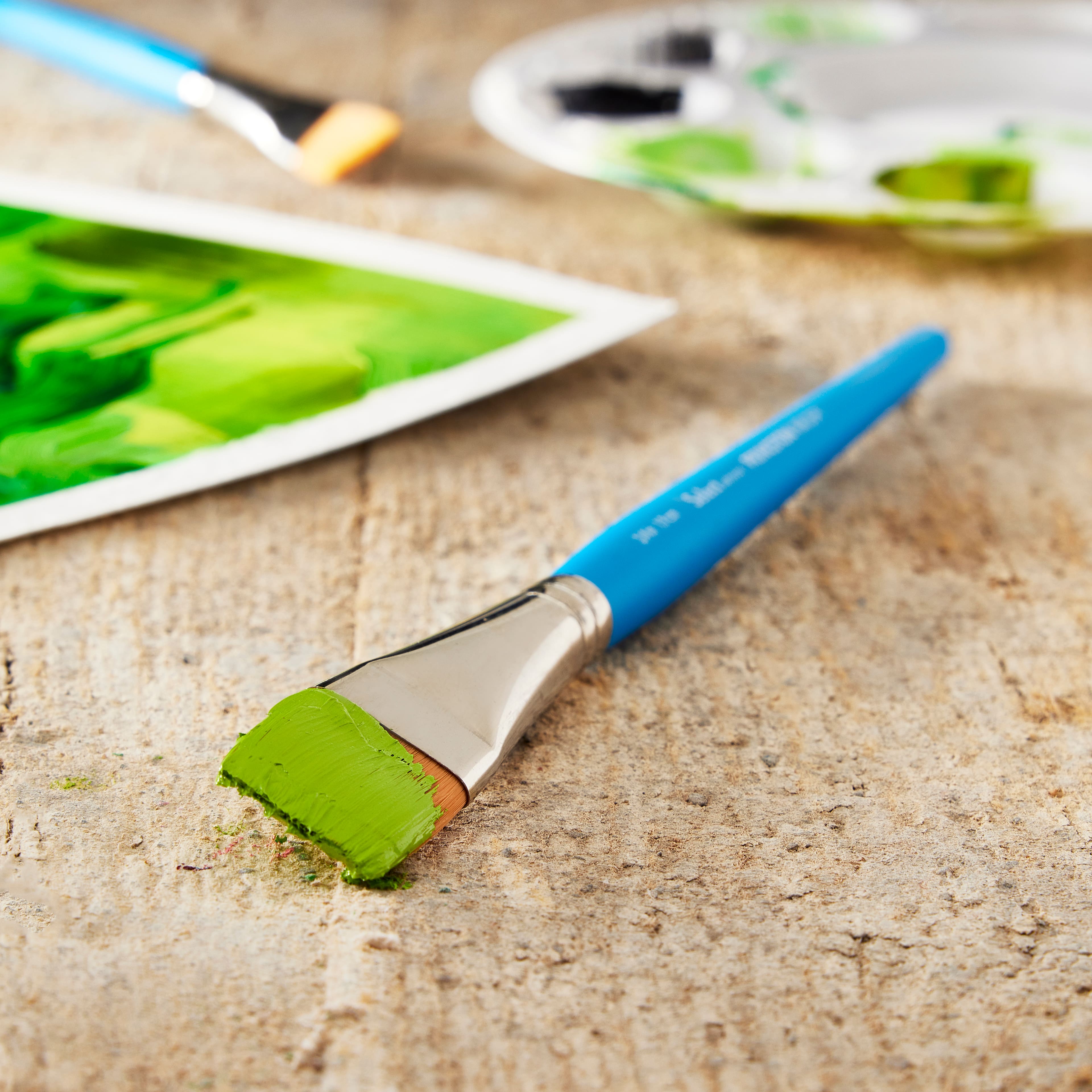 12 Pack: Princeton&#x2122; Select&#x2122; Artiste Series 3750 Short Handle Flat Wash Brush