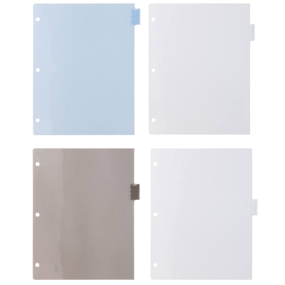 JAM Paper 8.5&#x22; x 11&#x22; 8-Tab Plastic Index Tab Dividers, 6 Pack