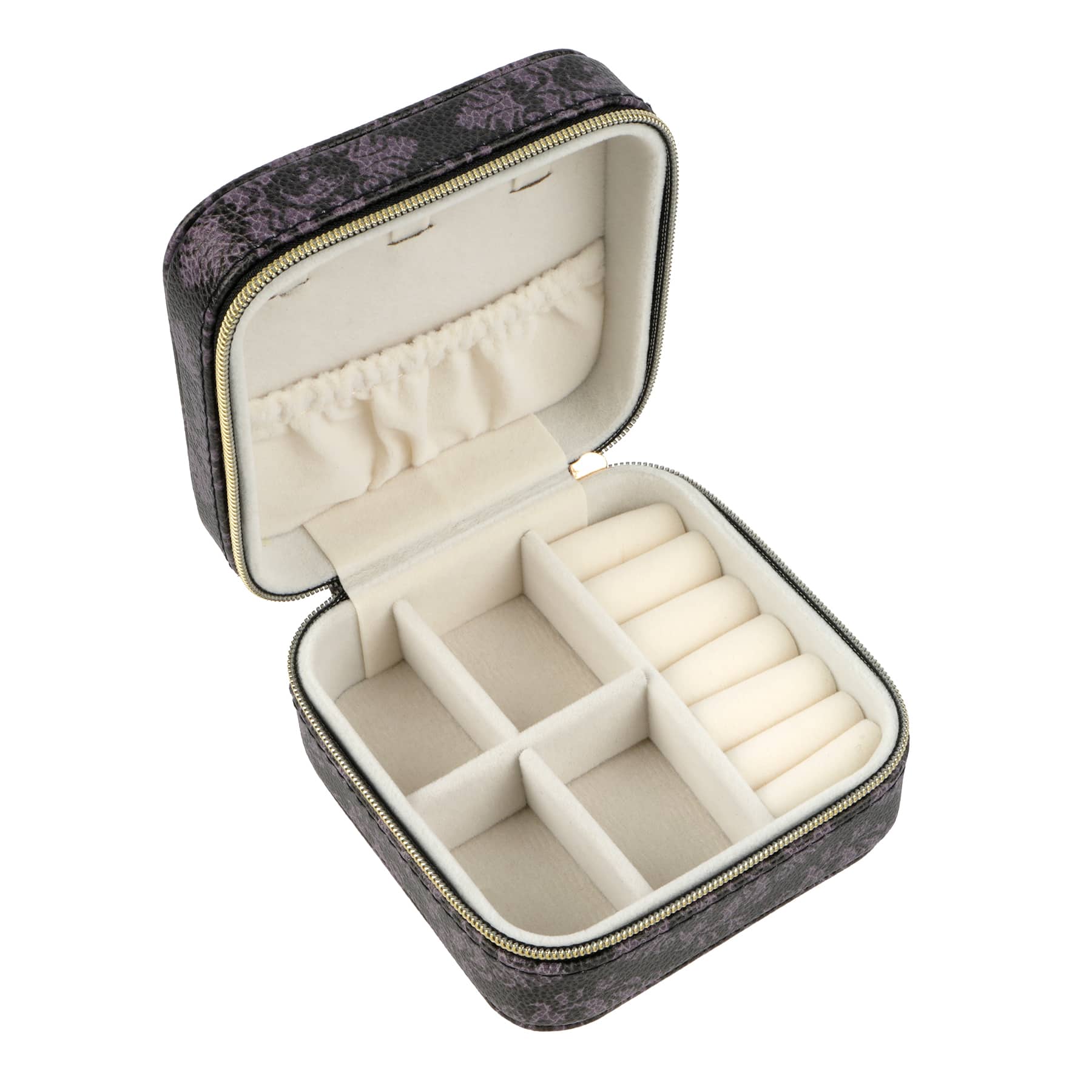 4&#x22; Purple &#x26; Black Damask Jewelry Organizer by Ashland&#xAE;