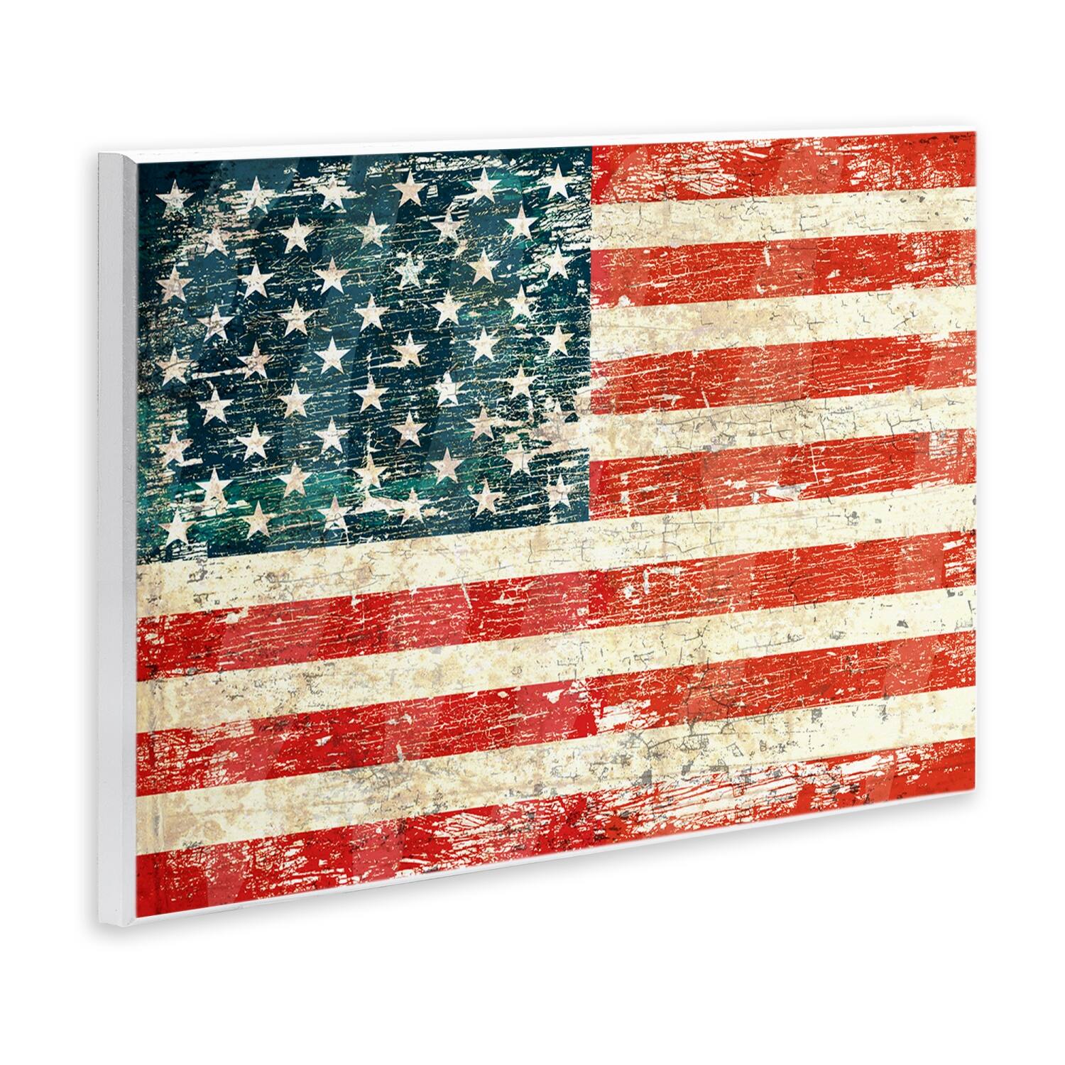 Stupell Industries Rustic American Flag Wall Plaque Art