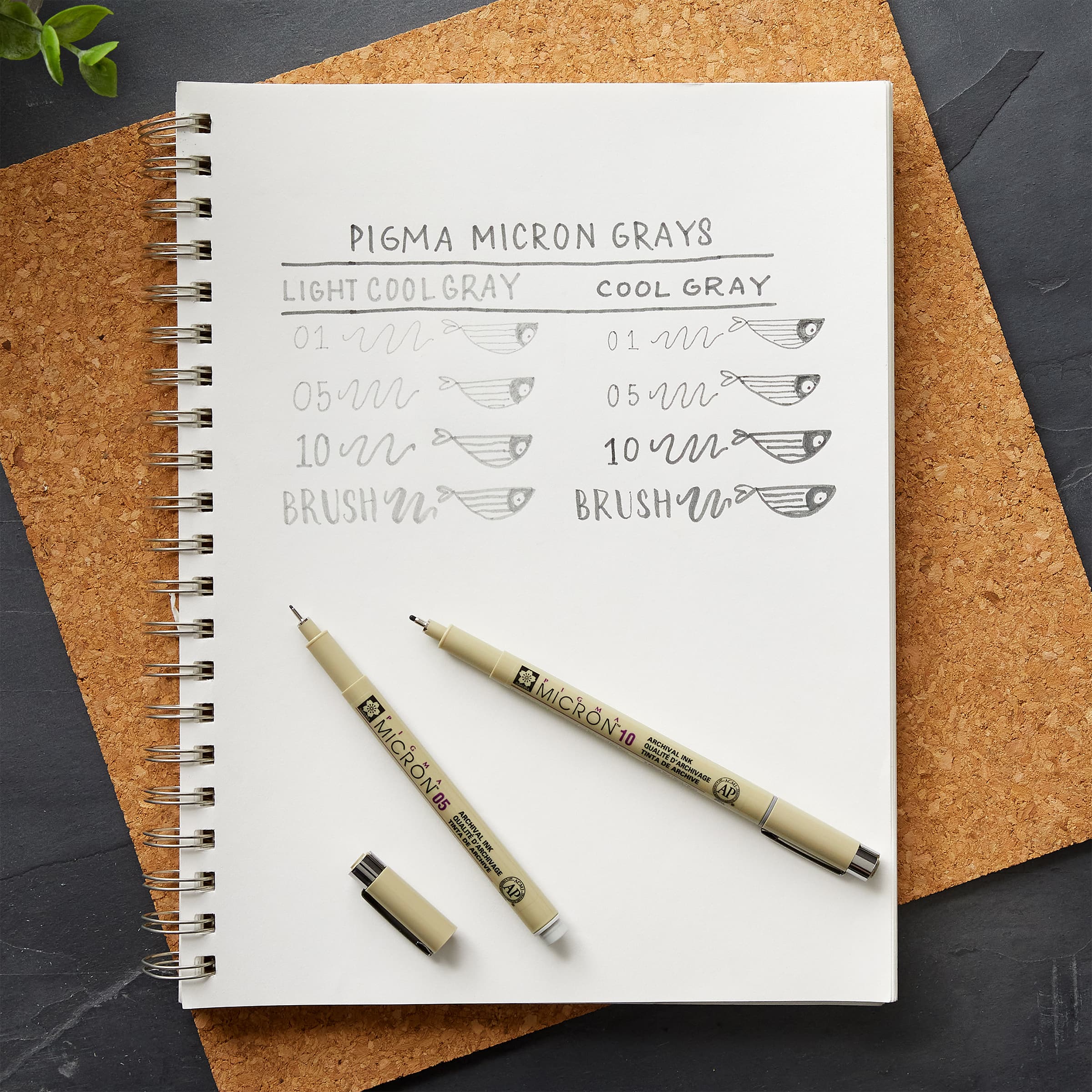 6 Packs: 8 ct. (48 total) Micron® Brush™ Gray Pens