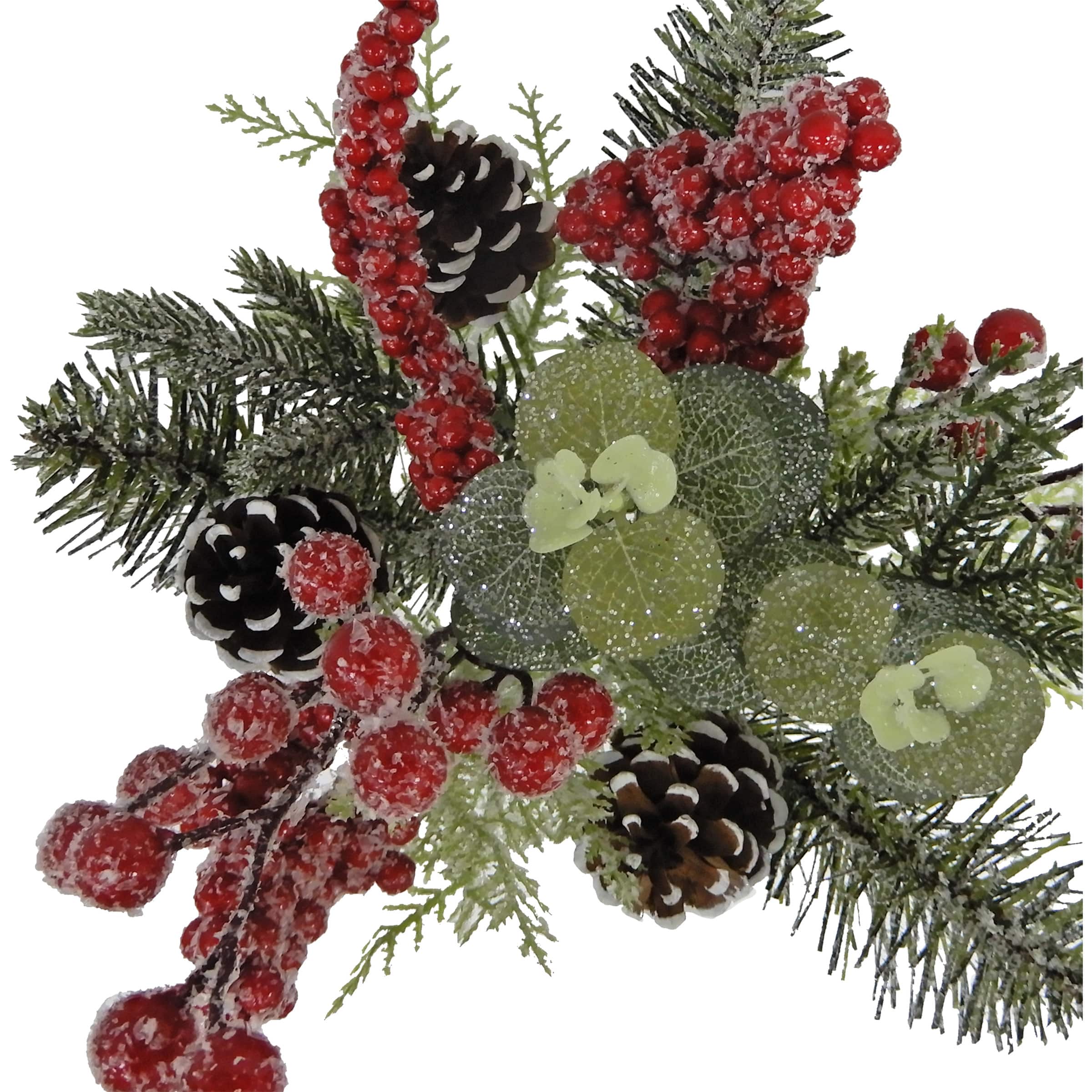 19&#x22; Iced Red Berry, Pine &#x26; Eucalyptus Deluxe Bush by Ashland&#xAE;