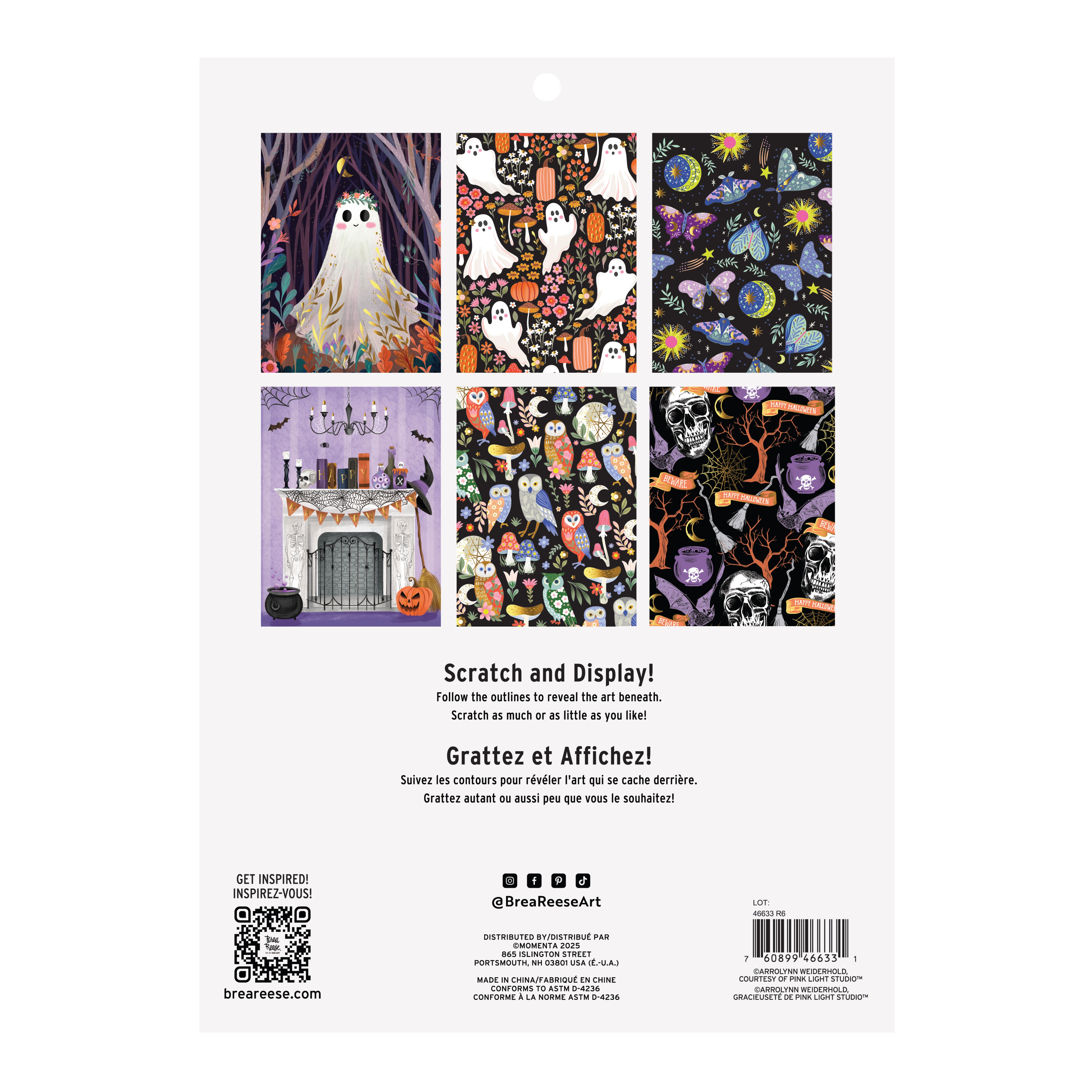 Brea Reese&#x2122; 9&#x22; x 12&#x22; Glam Ghosts Scratch Art Paper Pad