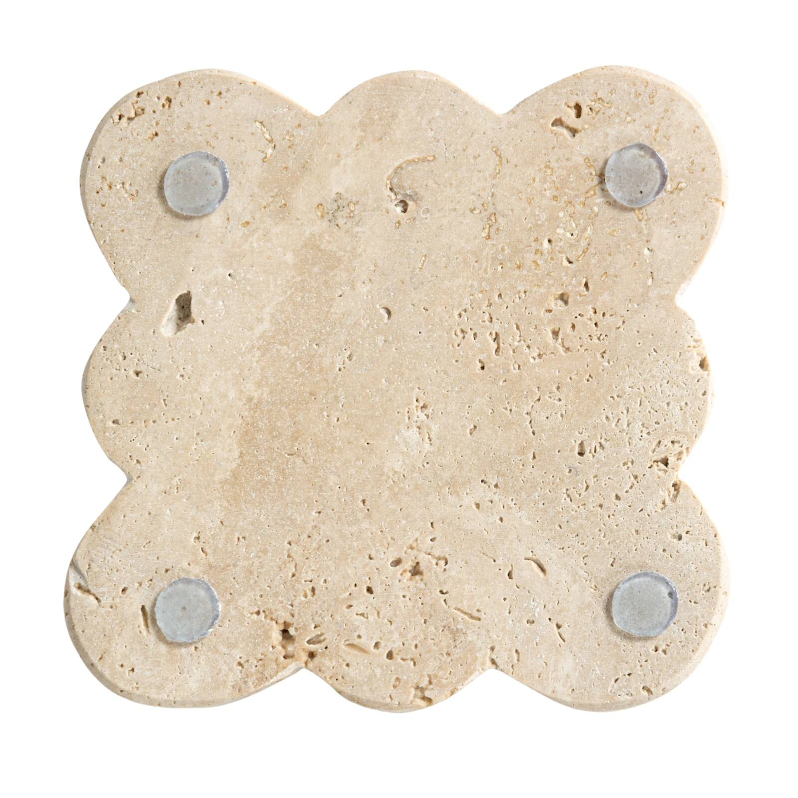 Hello Honey Tuscan Elegance Travertine Coaster Set, 4ct.