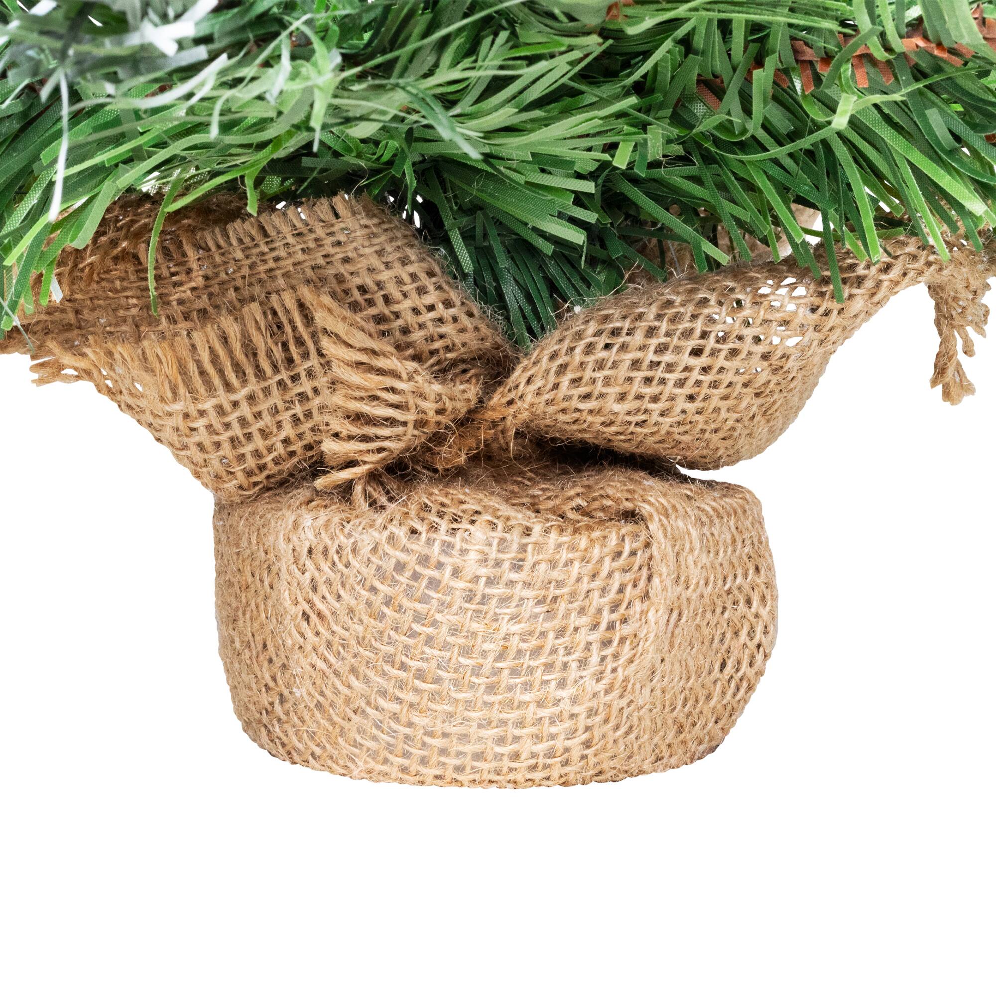 18" Unlit Whitecap Pine Artificial Mini Christmas Tree in Burlap Base