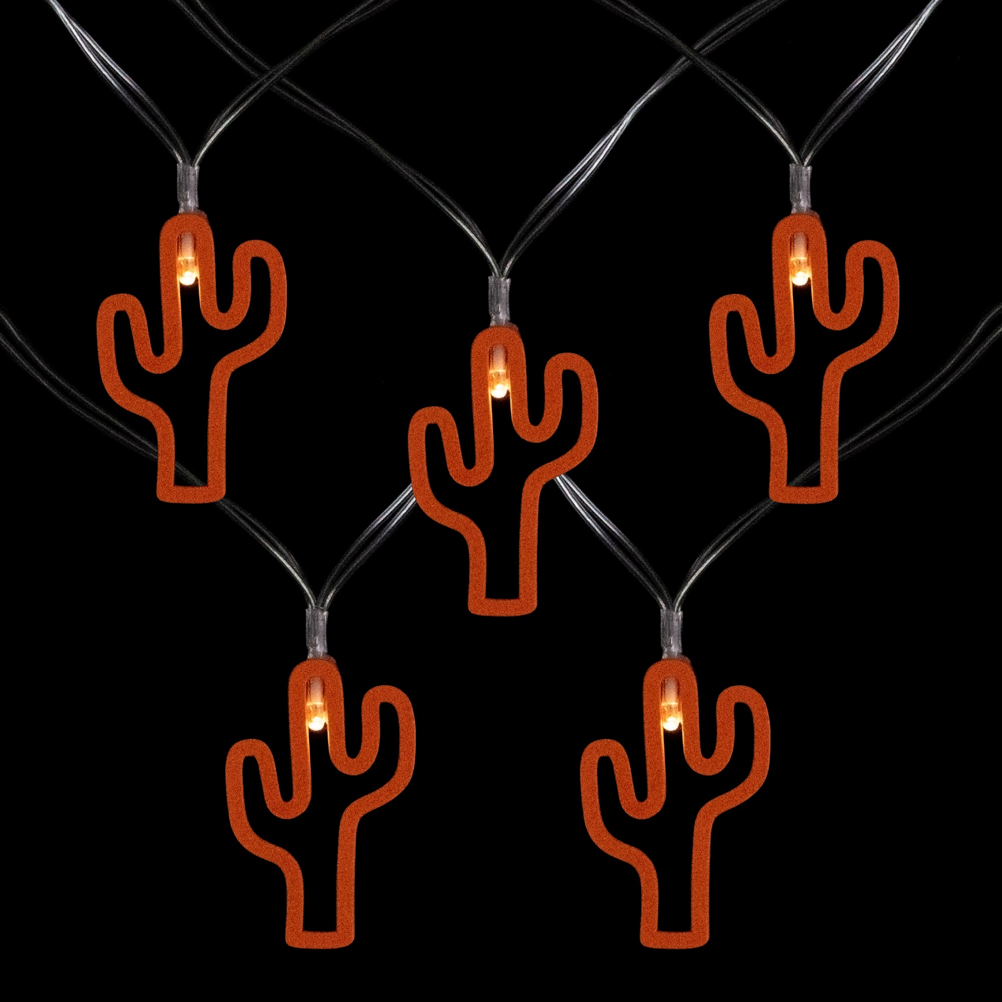 10ct. LED Orange Cactus Fairy Lights Set
