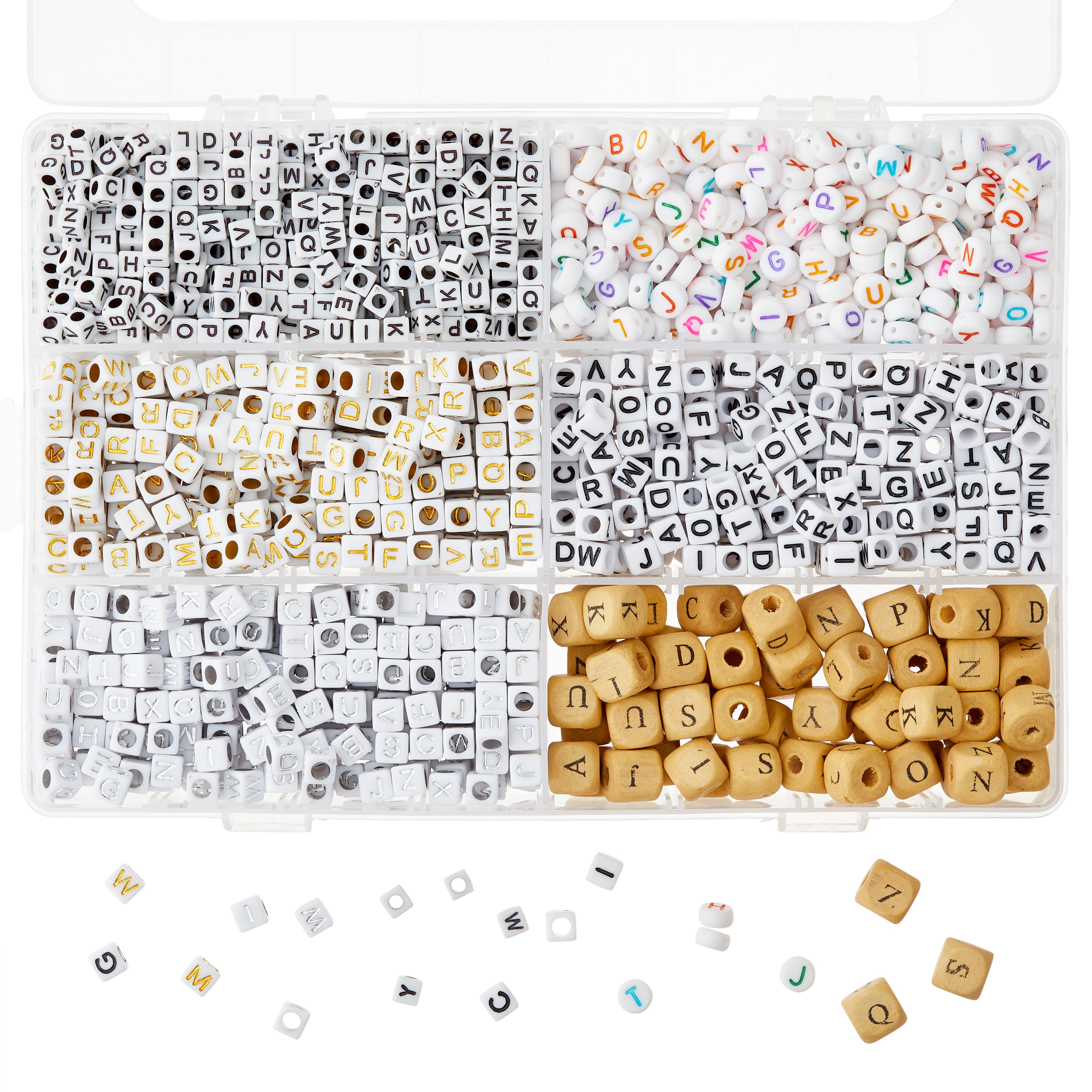 6 Pack: Craft Mixed Alphabet Beads by Bead Landing&#x2122;