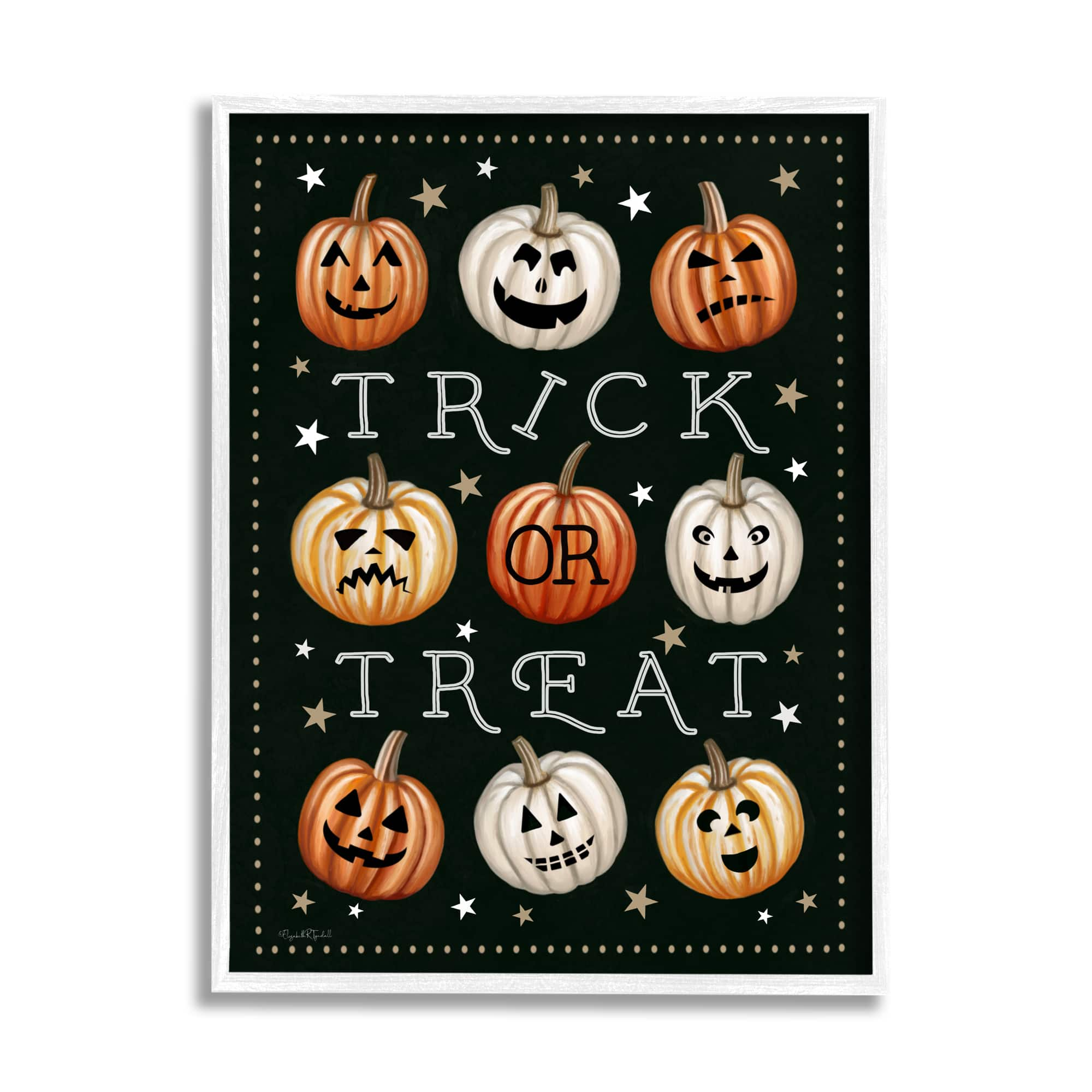 Stupell Industries Trick Or Treat Jack-o-Lanterns Framed Giclee Art