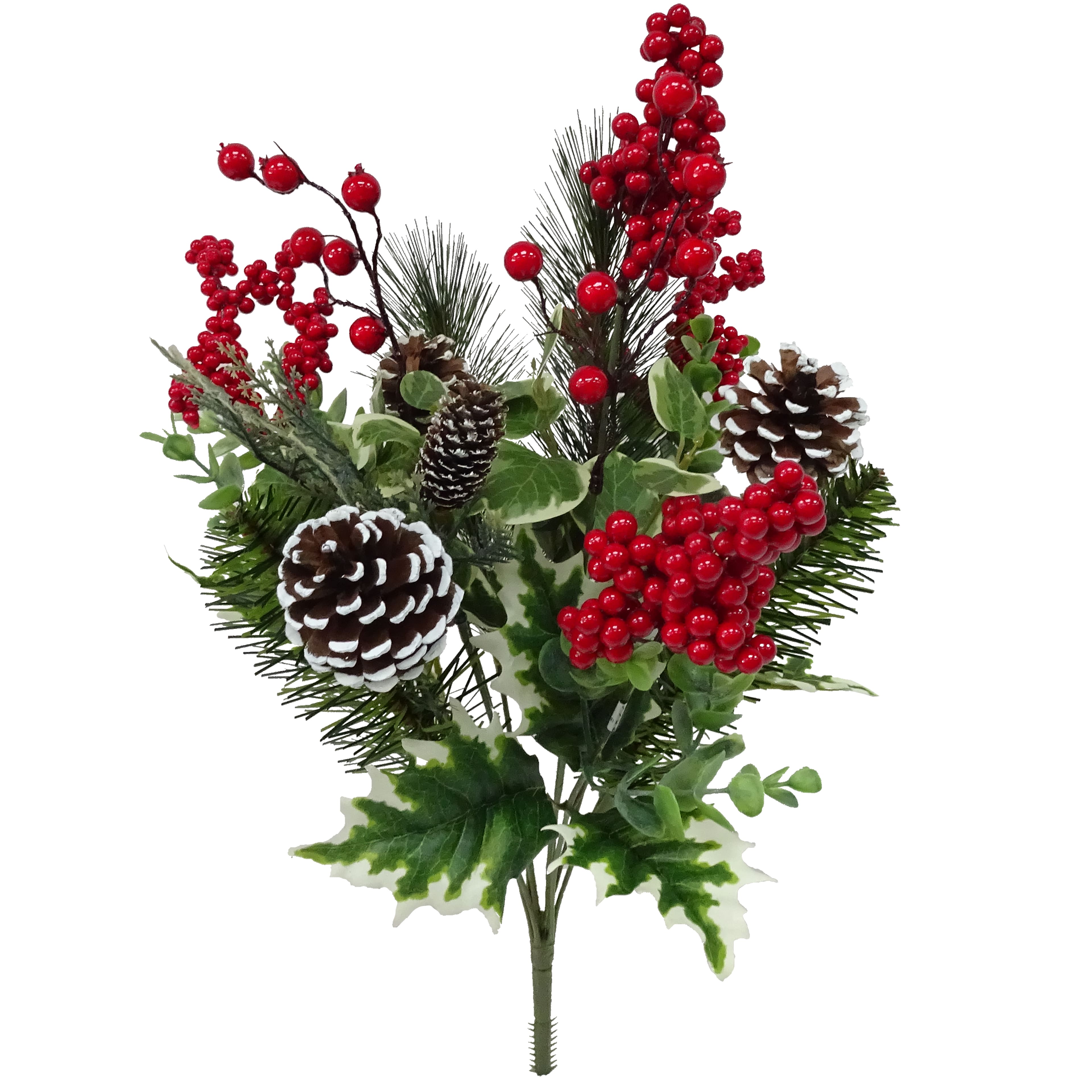 20&#x22; Holly, Eucalyptus &#x26; Berry with Pinecone Mixed Bush by Ashland&#xAE;