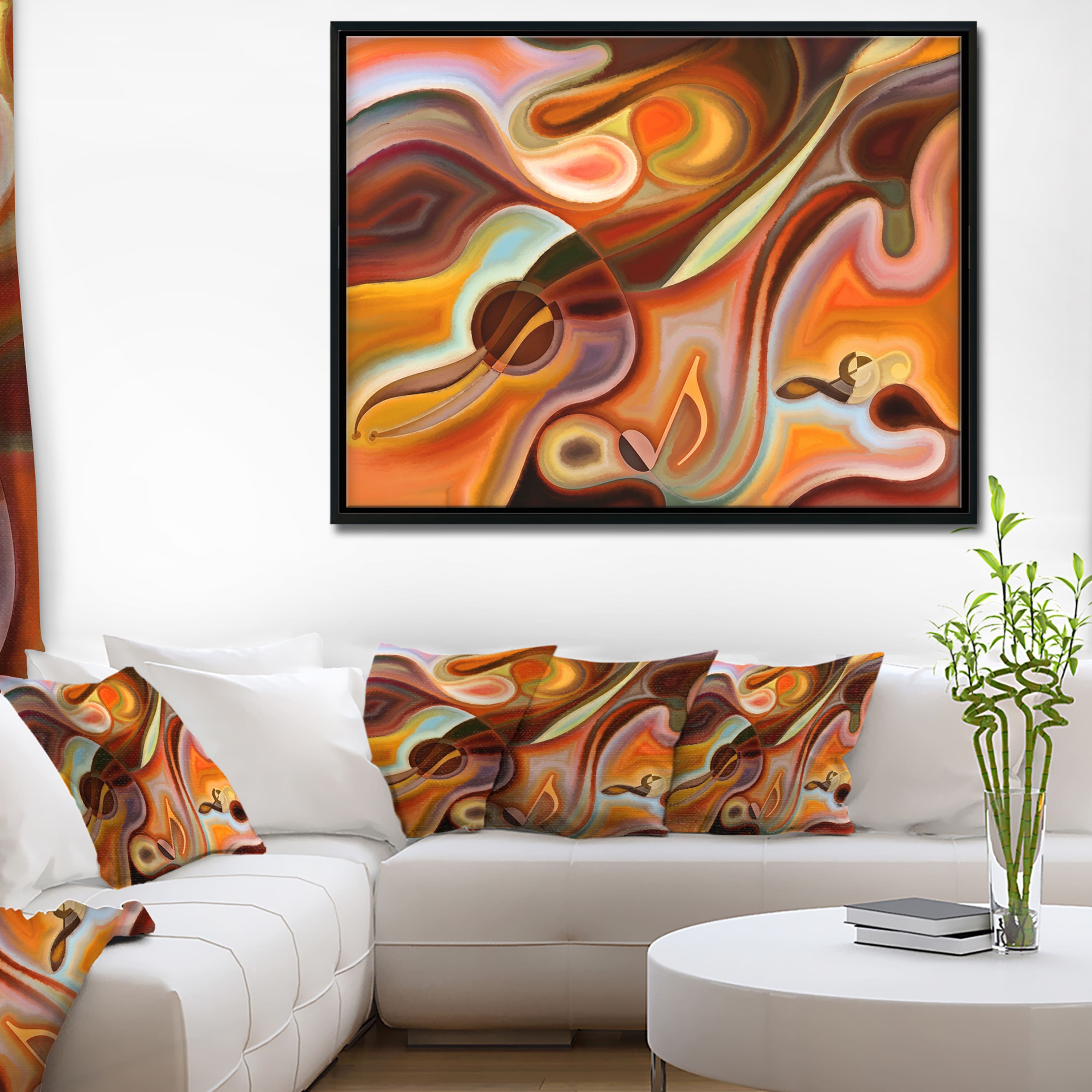 Designart - Music Dreams - Abstract Framed Canvas Art Print