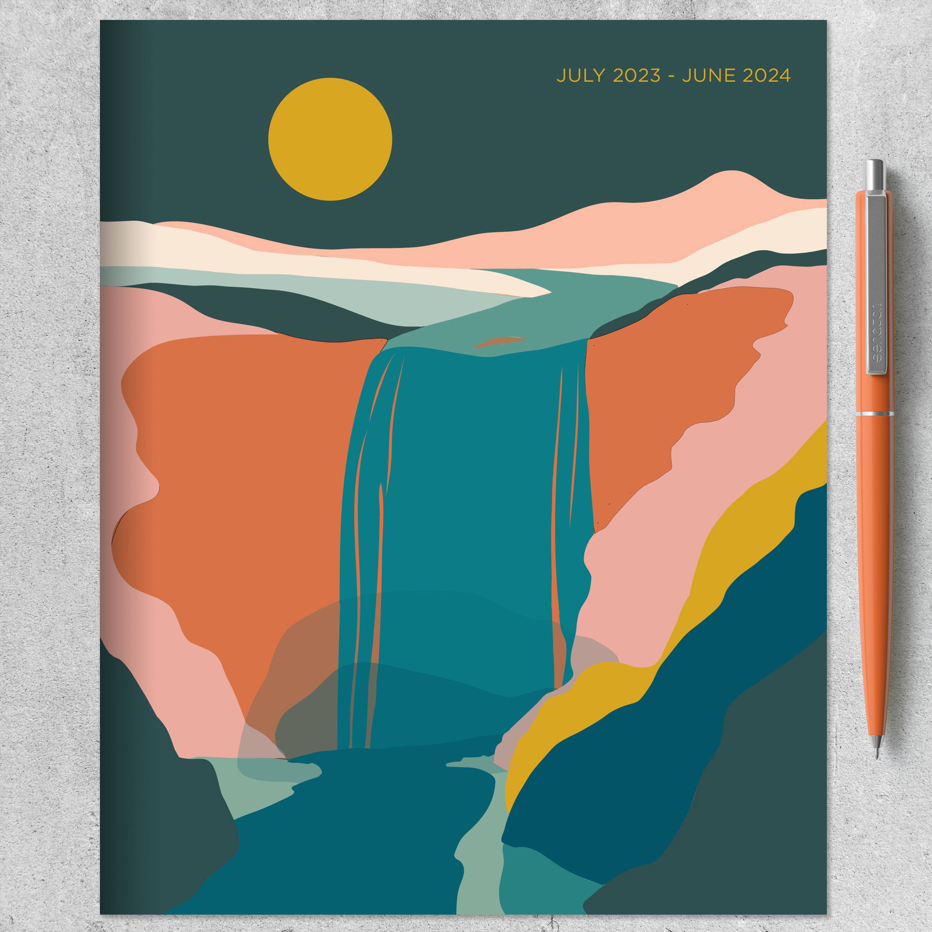 TF Publishing 2023-2024 Waterfall Medium Monthly Planner