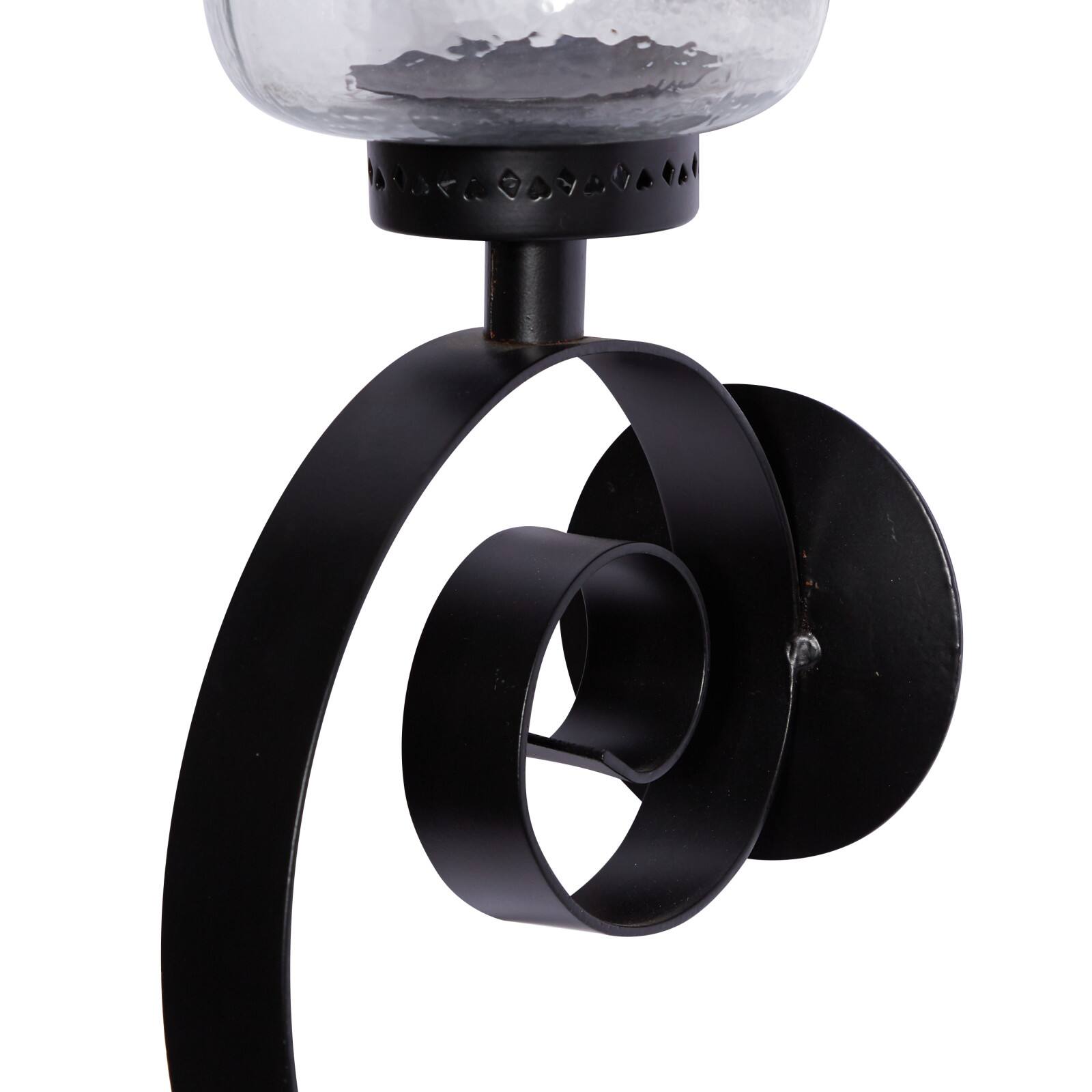 Black Iron Traditional Candle Wall Sconce, 27" x 9" x 7"