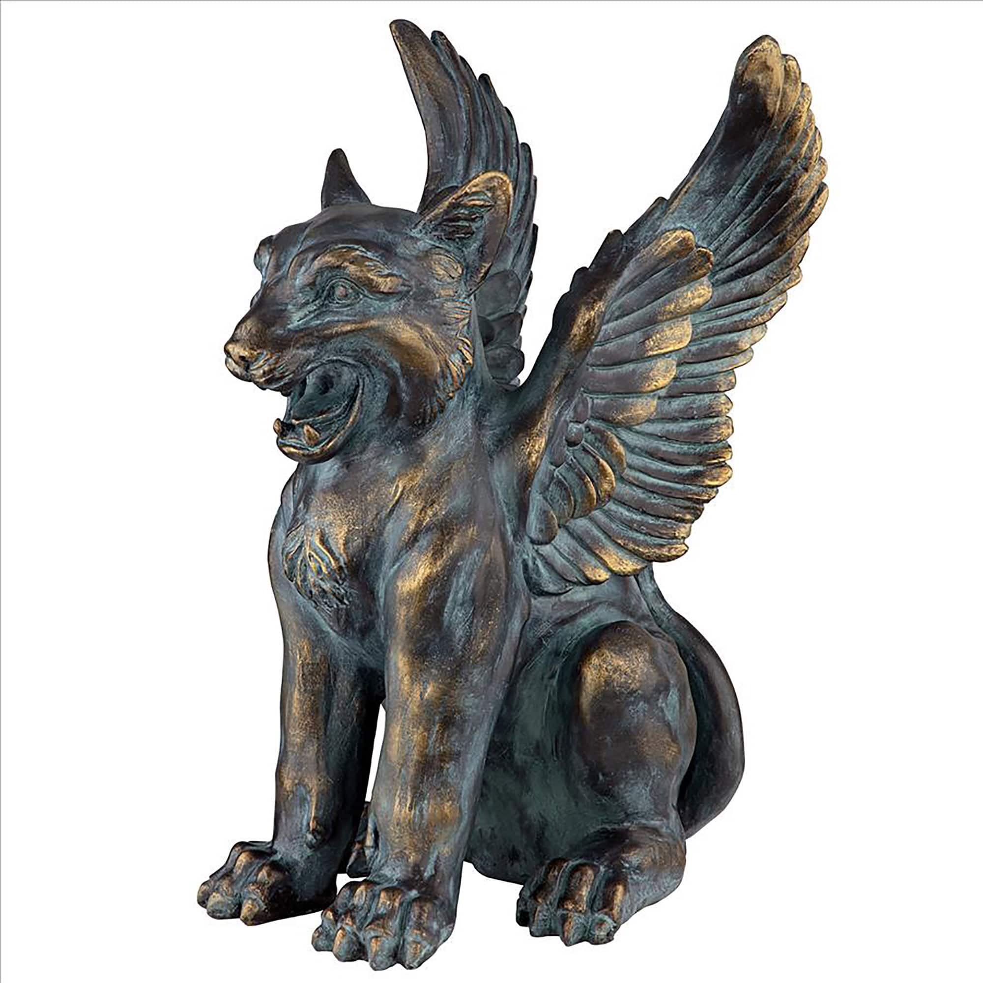 Design Toscano 18&#x22; Caesar&#x27;s Griffin Winged Lion Statue