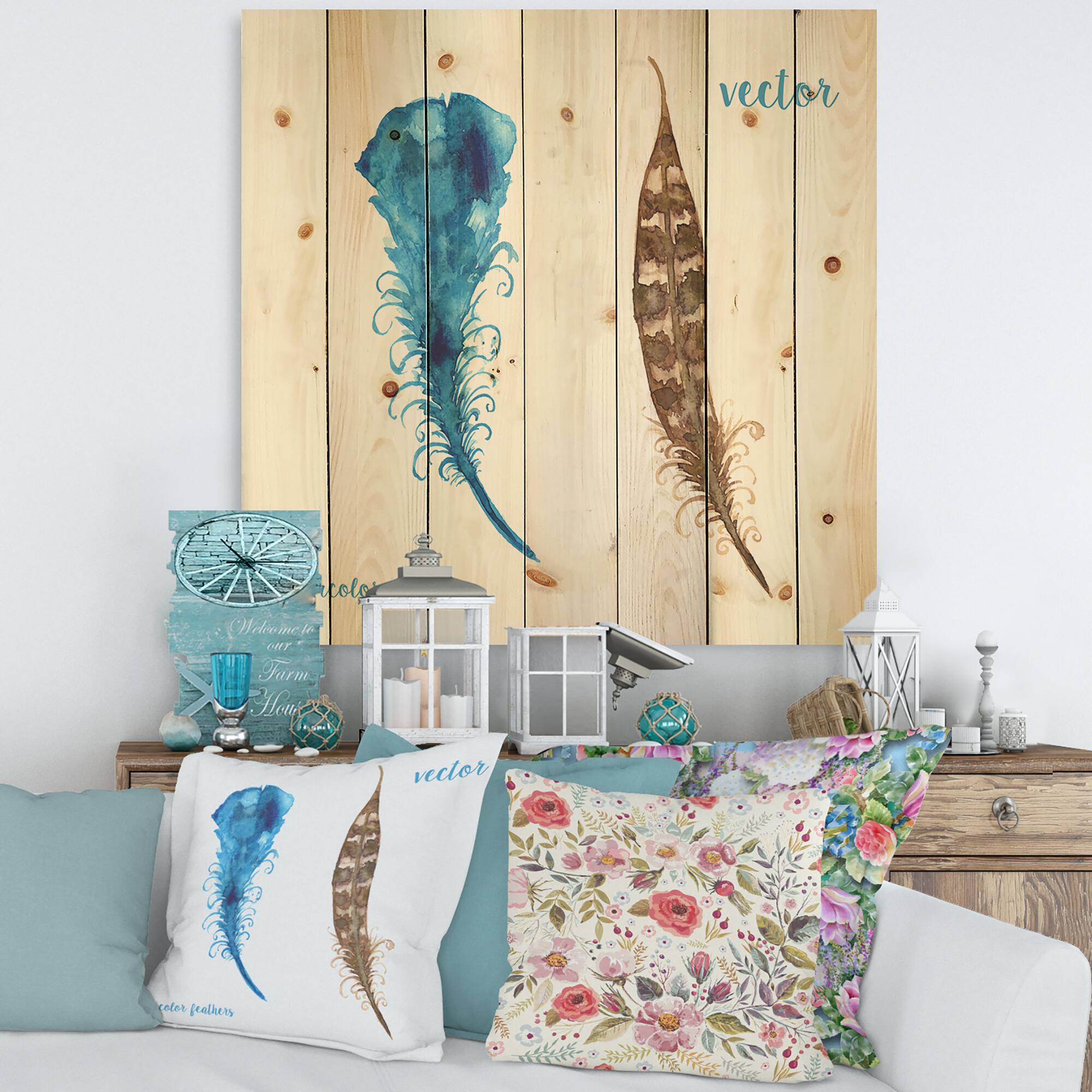 Designart - Ethnic Boho Feathers