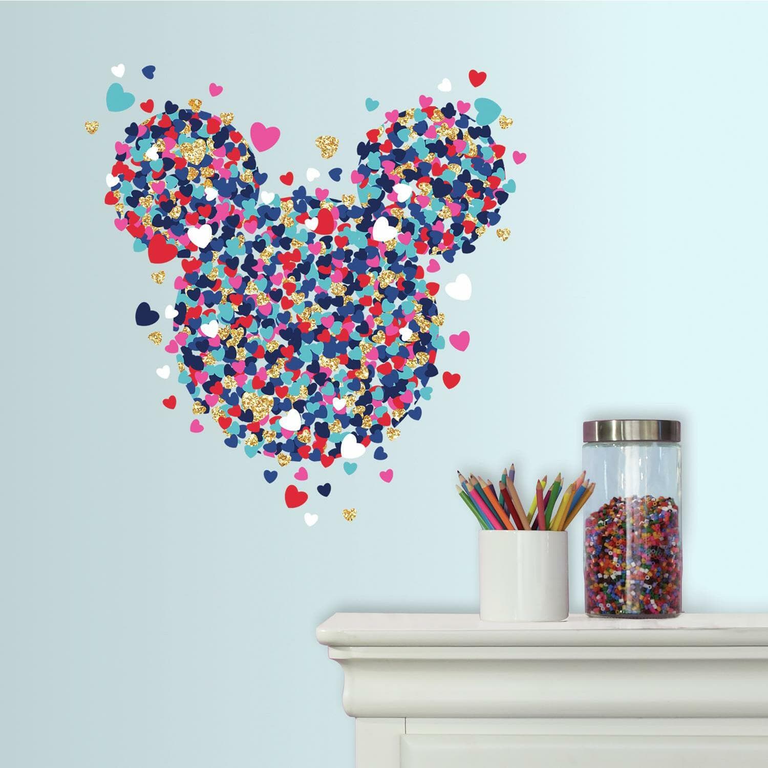 RoomMates Disney&#xAE; Minnie Mouse Heart Confetti Peel &#x26; Stick Giant Wall Decals
