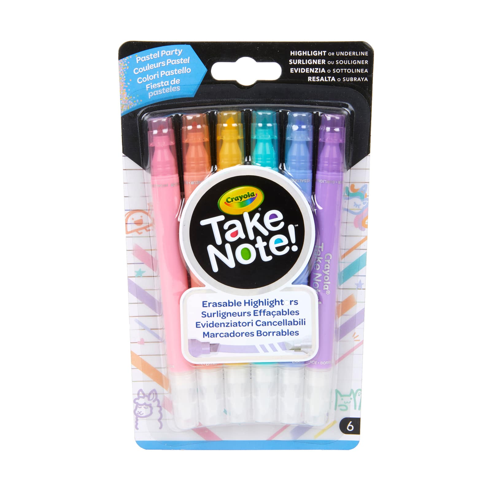 Washable Markers & Gel Pens Crayola Take Note Erasable Highlighters 