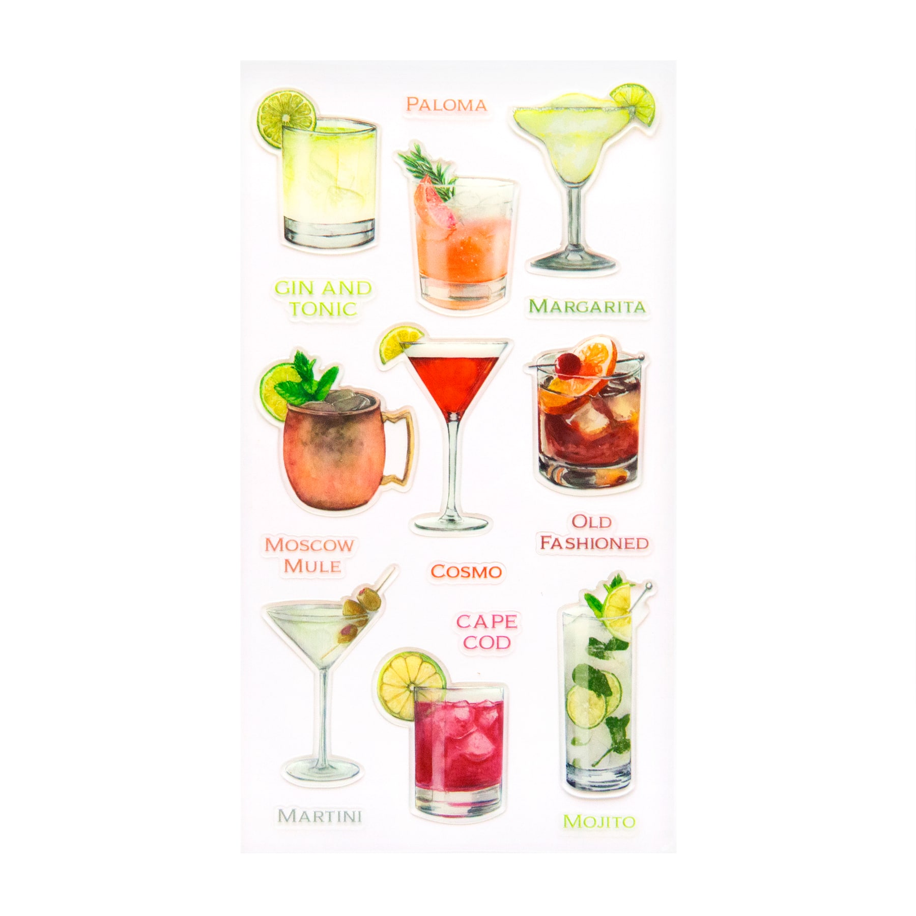 12 Pack: Craft Cocktails Stickers by Recollections™