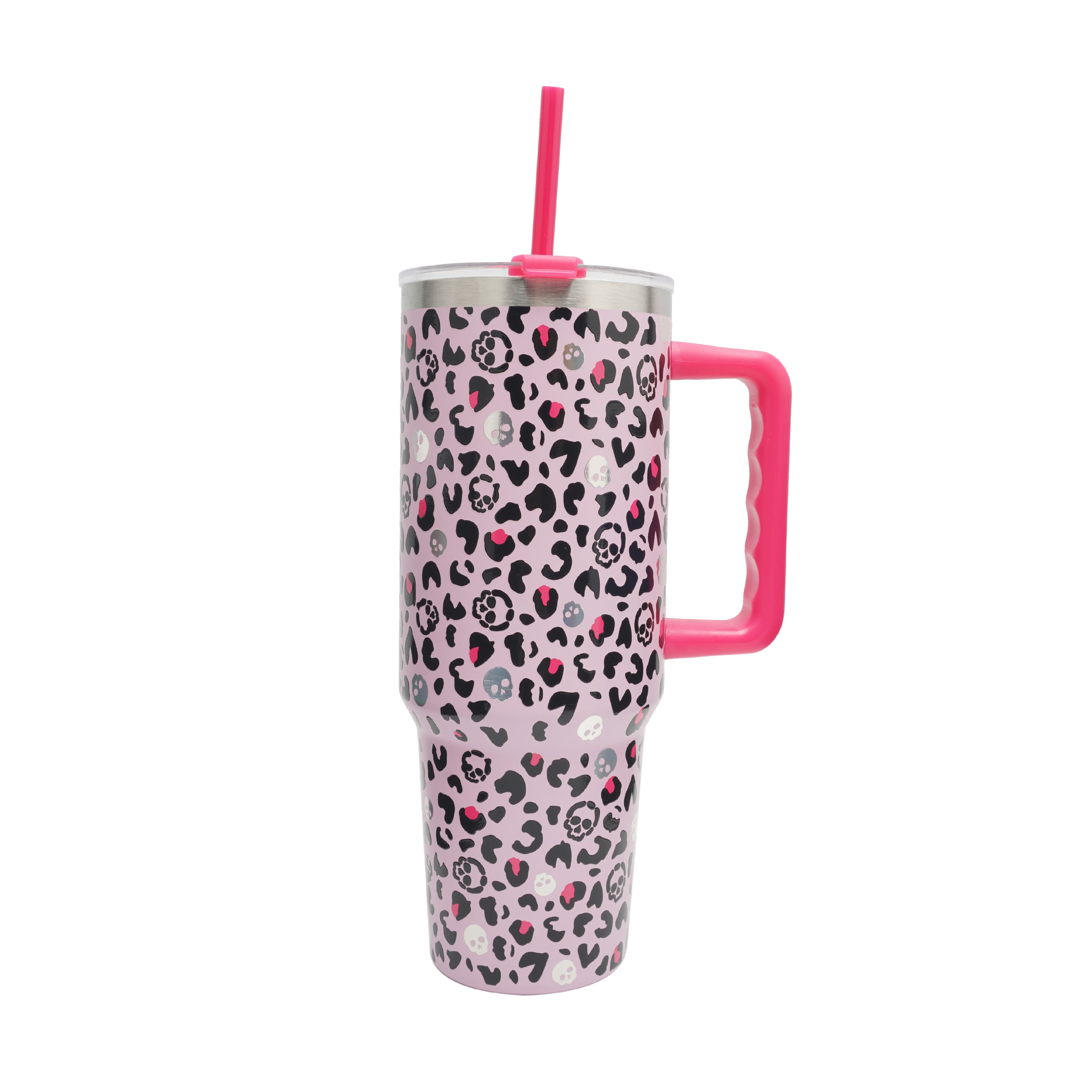 40oz. Pink Skull Leopard Stainless Steel Insulated Tumbler by Ashland®
