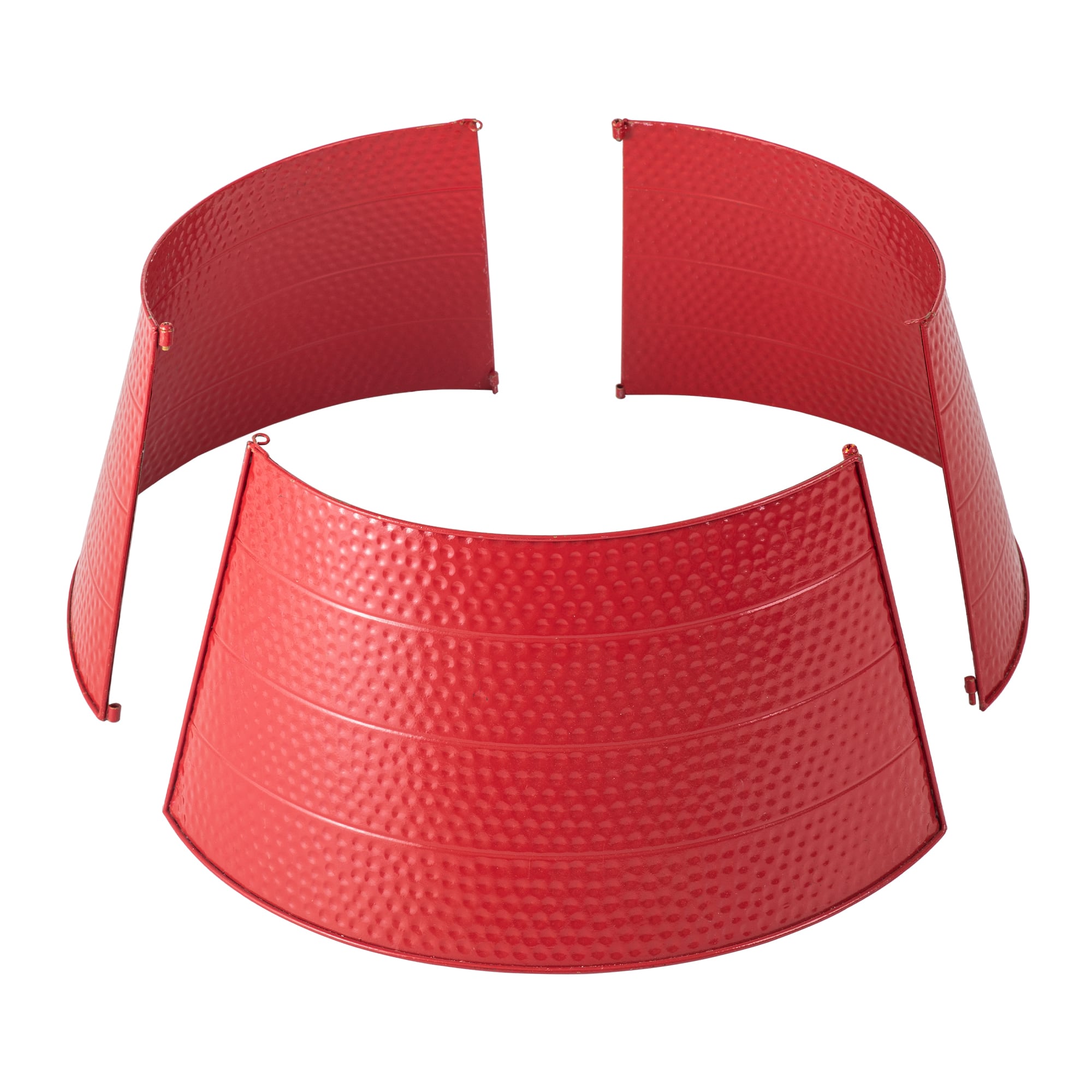 Glitzhome® 26" Red Hammered Metal Tree Collar