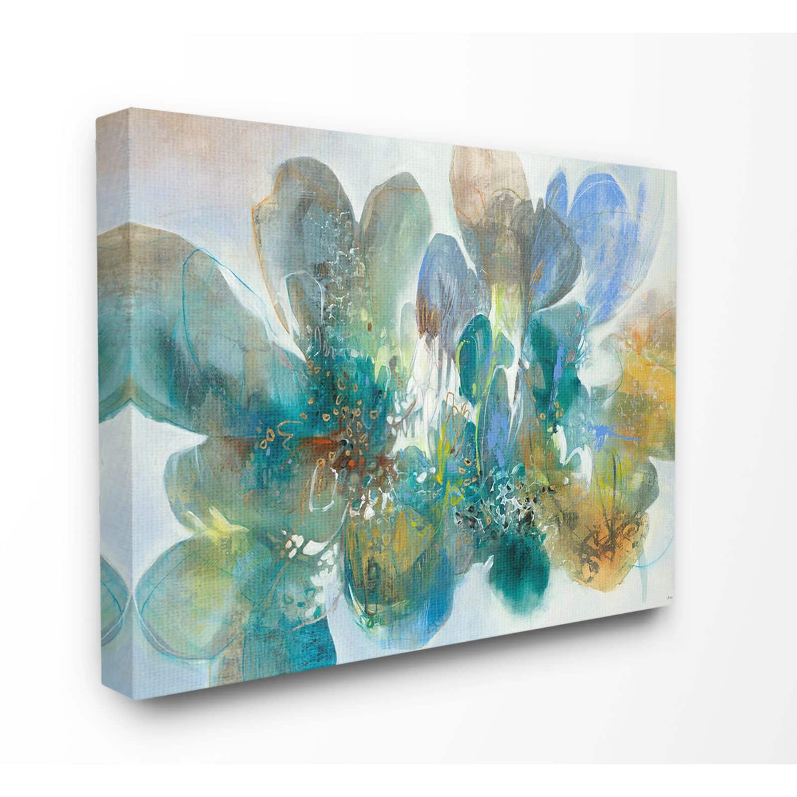 Stupell Industries Blue & Green Bright Painterly Florals Wall Accent
