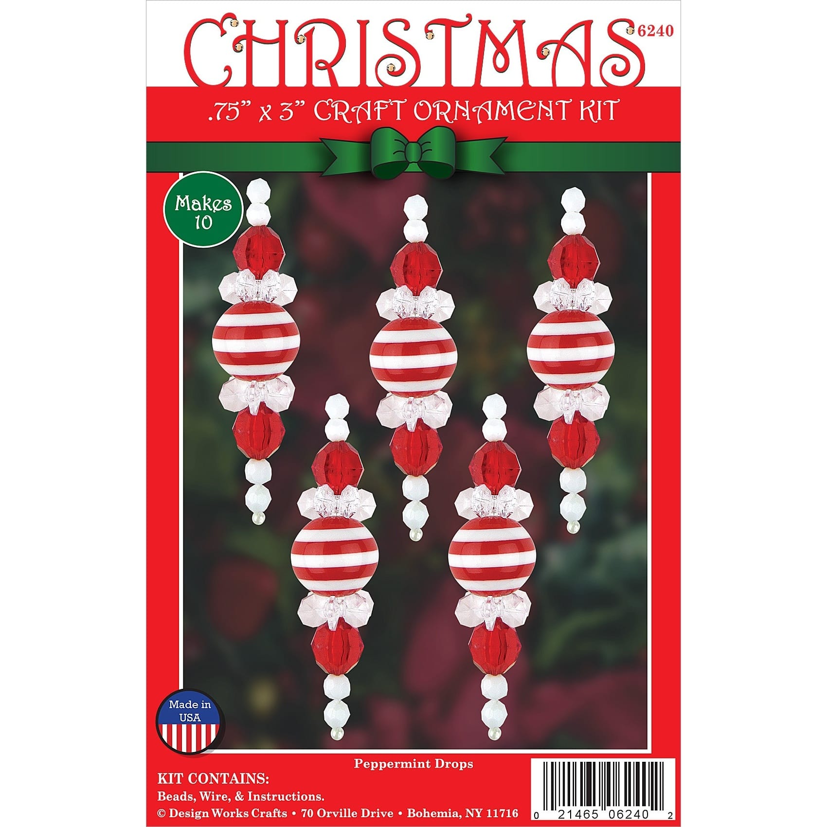 Design Works&#x2122; 10ct. Peppermint Drop Beaded Ornament Kit
