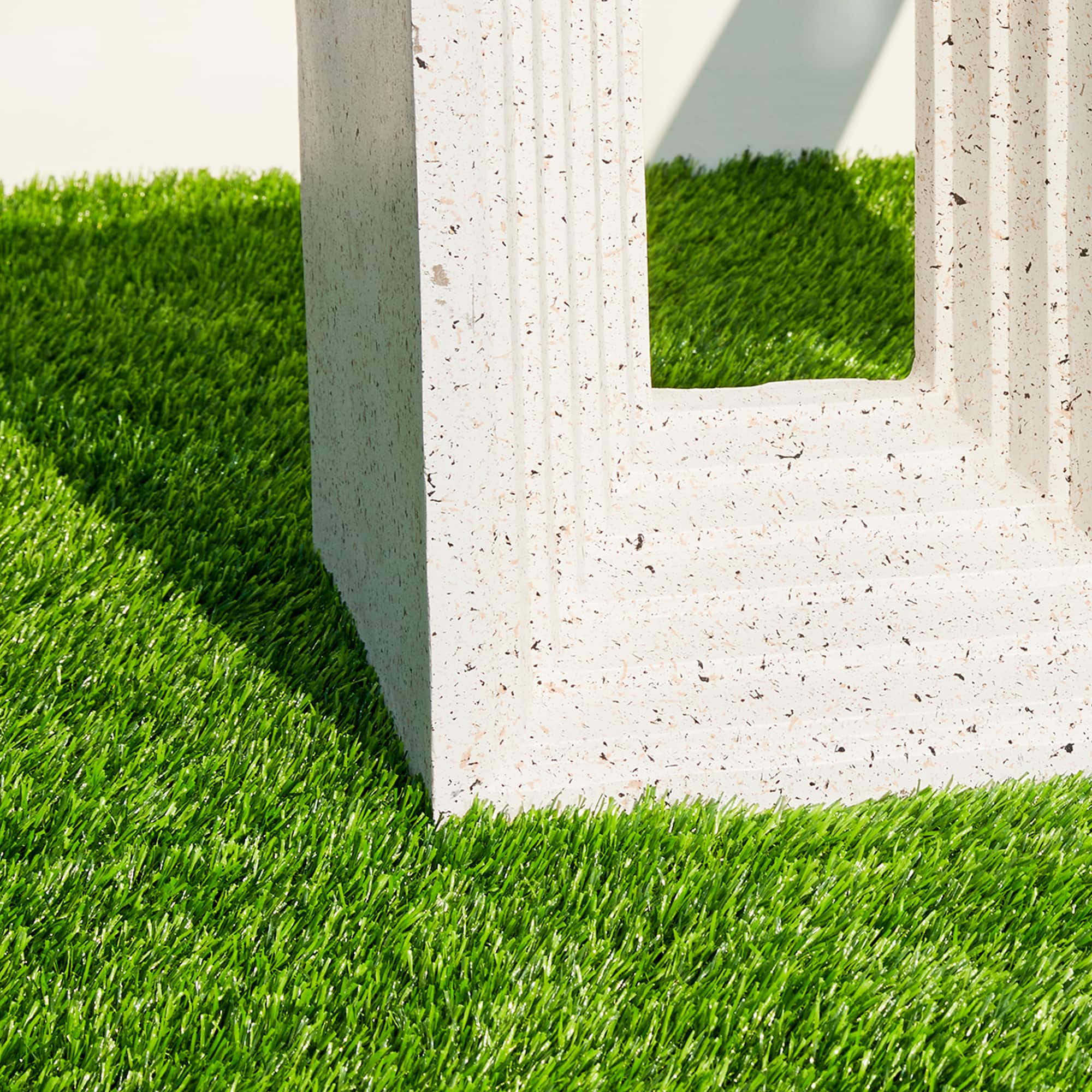 Glitzhome® 17" Faux Terrazzo Square Garden Stool