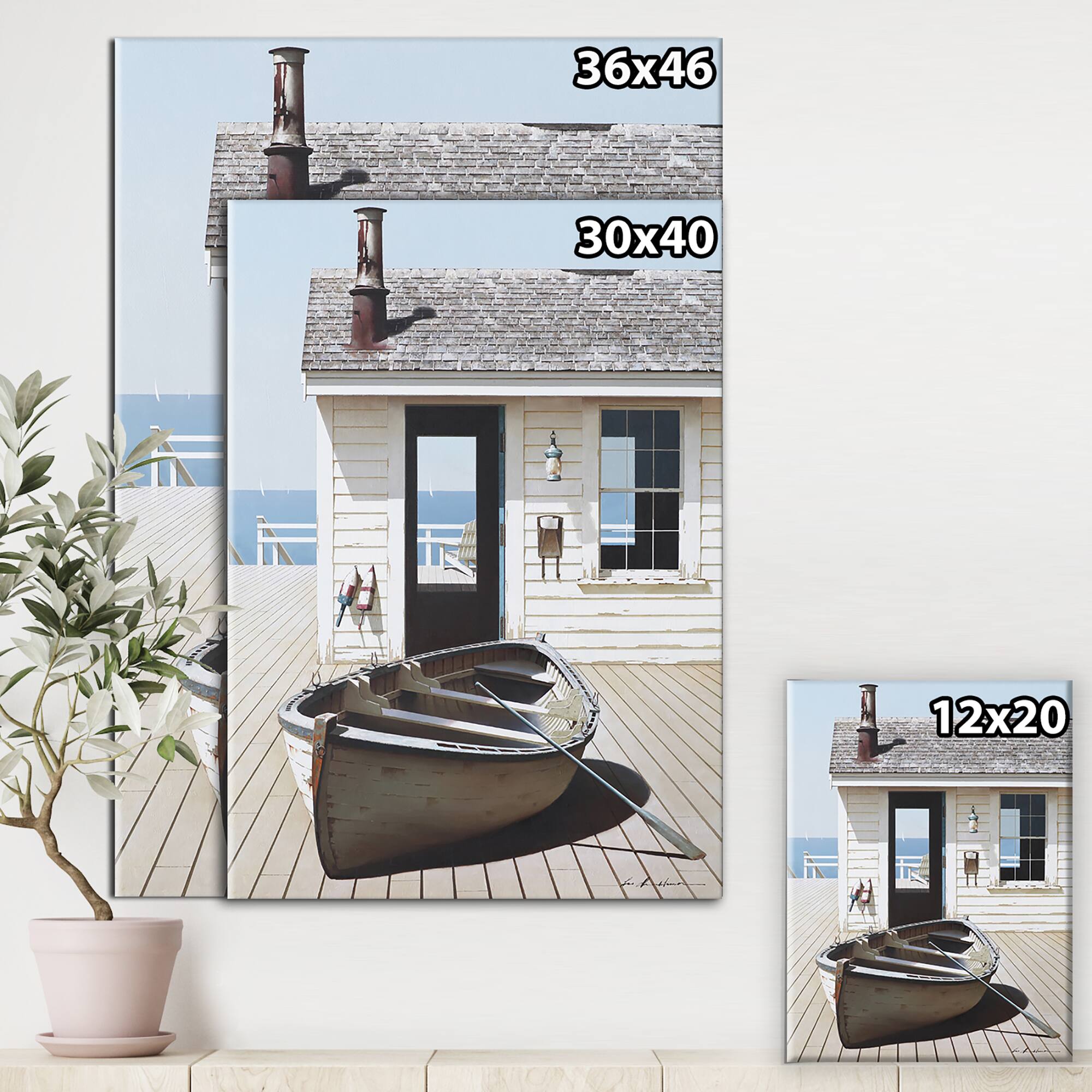 Designart - Boat on the Dock - Nautical & Coastal Premium Canvas Wall Art