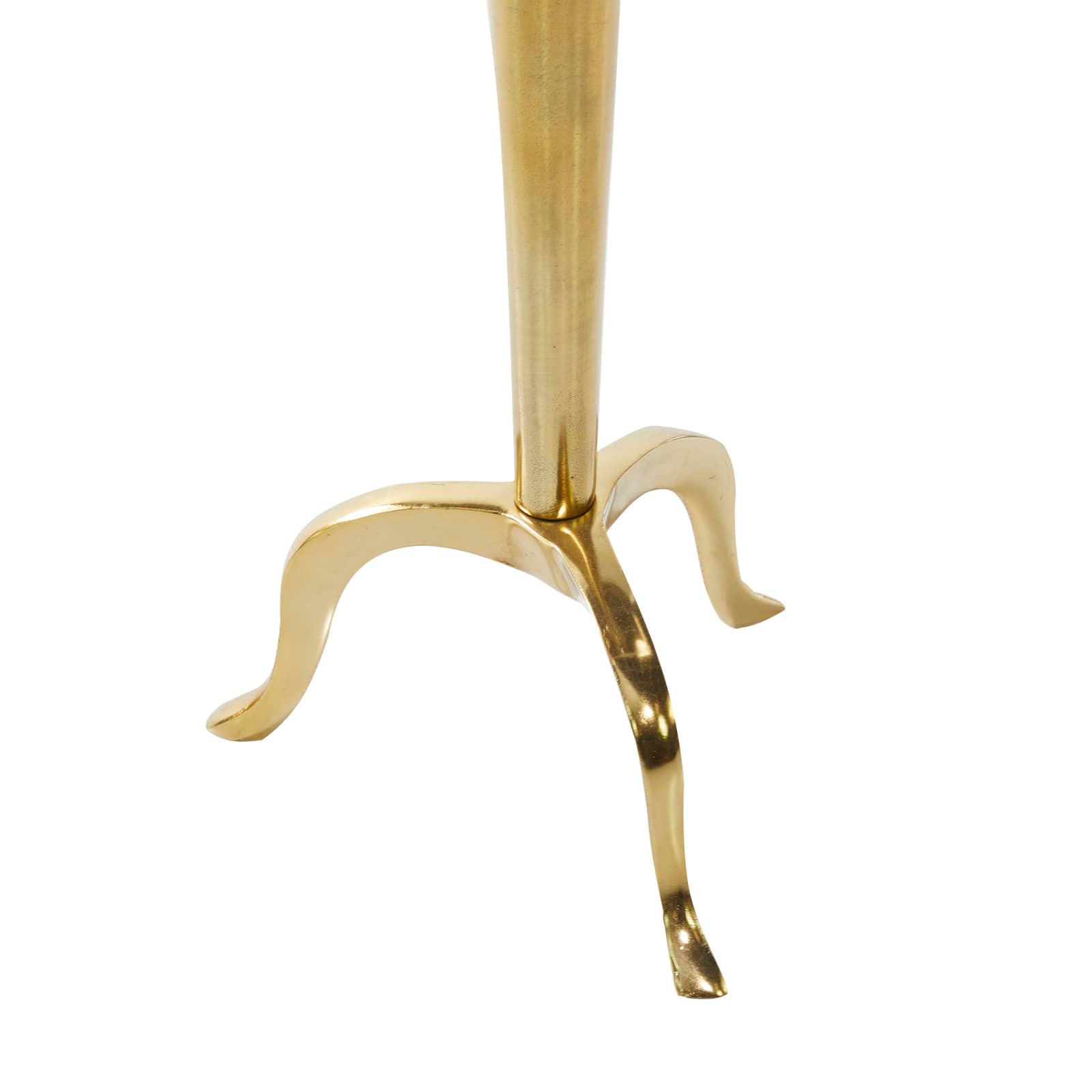 34&#x22; Gold Aluminum &#x26; Glass Traditional Candlestick Holder