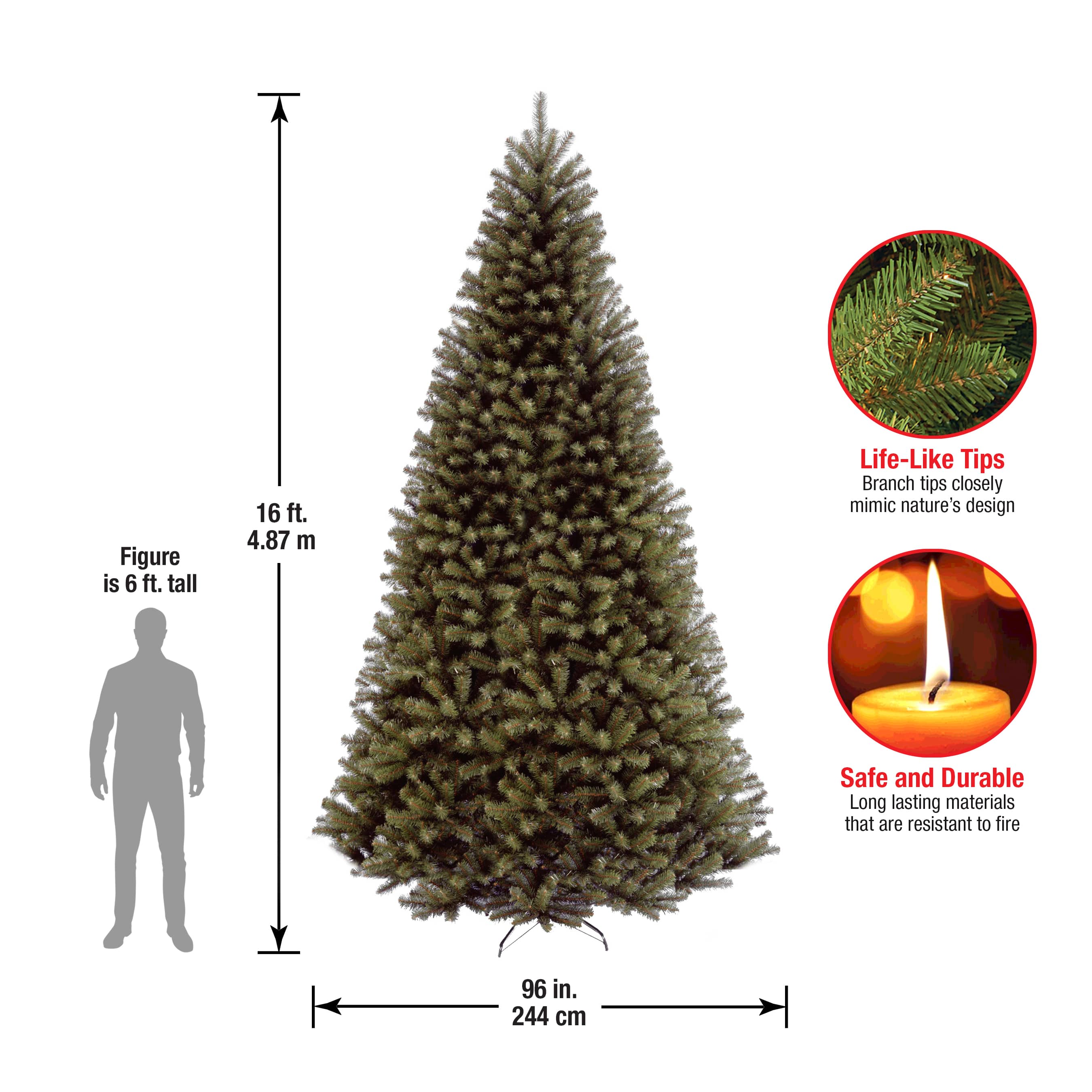 16ft. Unlit North Valley&#xAE; Spruce Artificial Christmas Tree