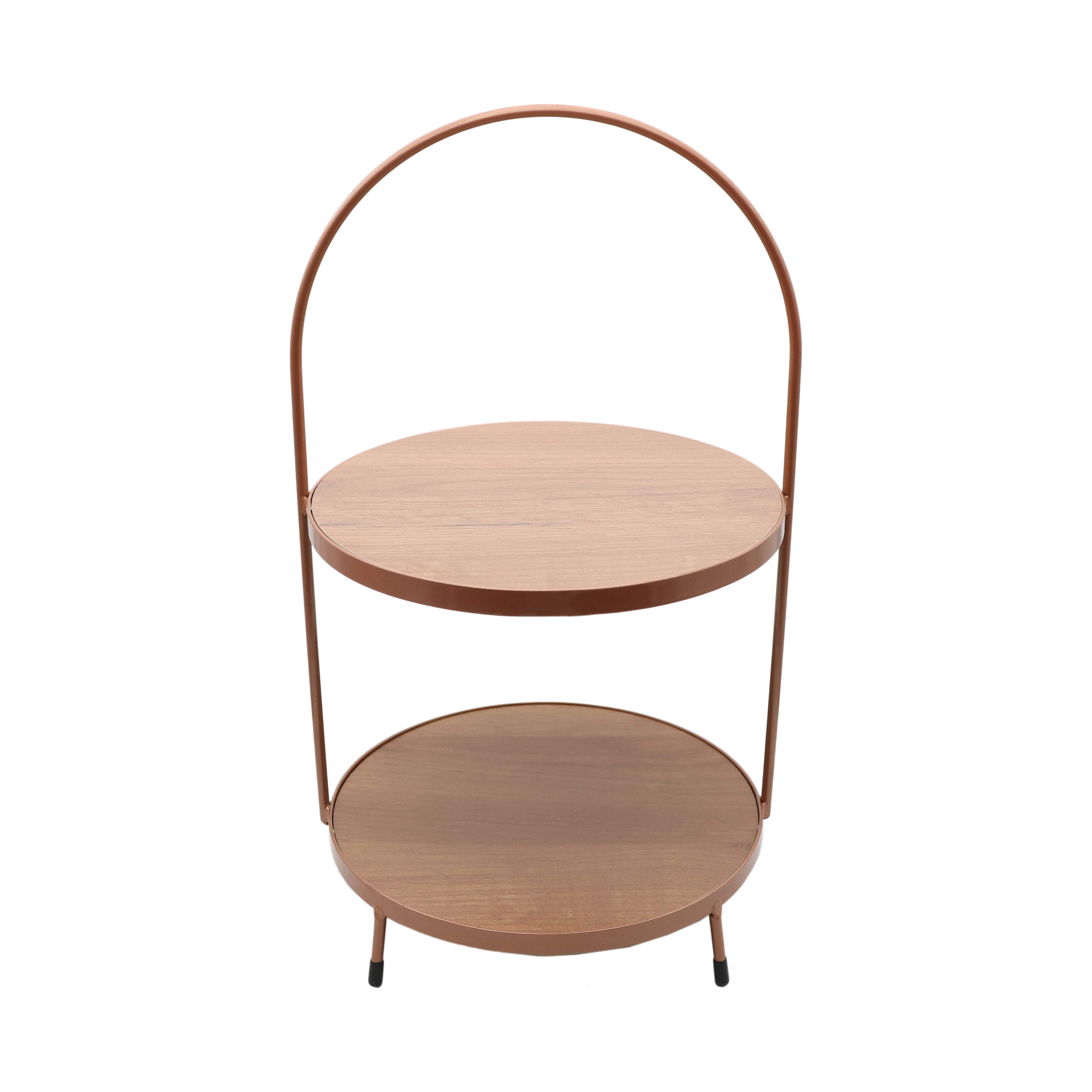 16.5&#x22; Gold &#x26; Brown 2-Tier Tray Tabletop D&#xE9;cor by Ashland&#xAE;