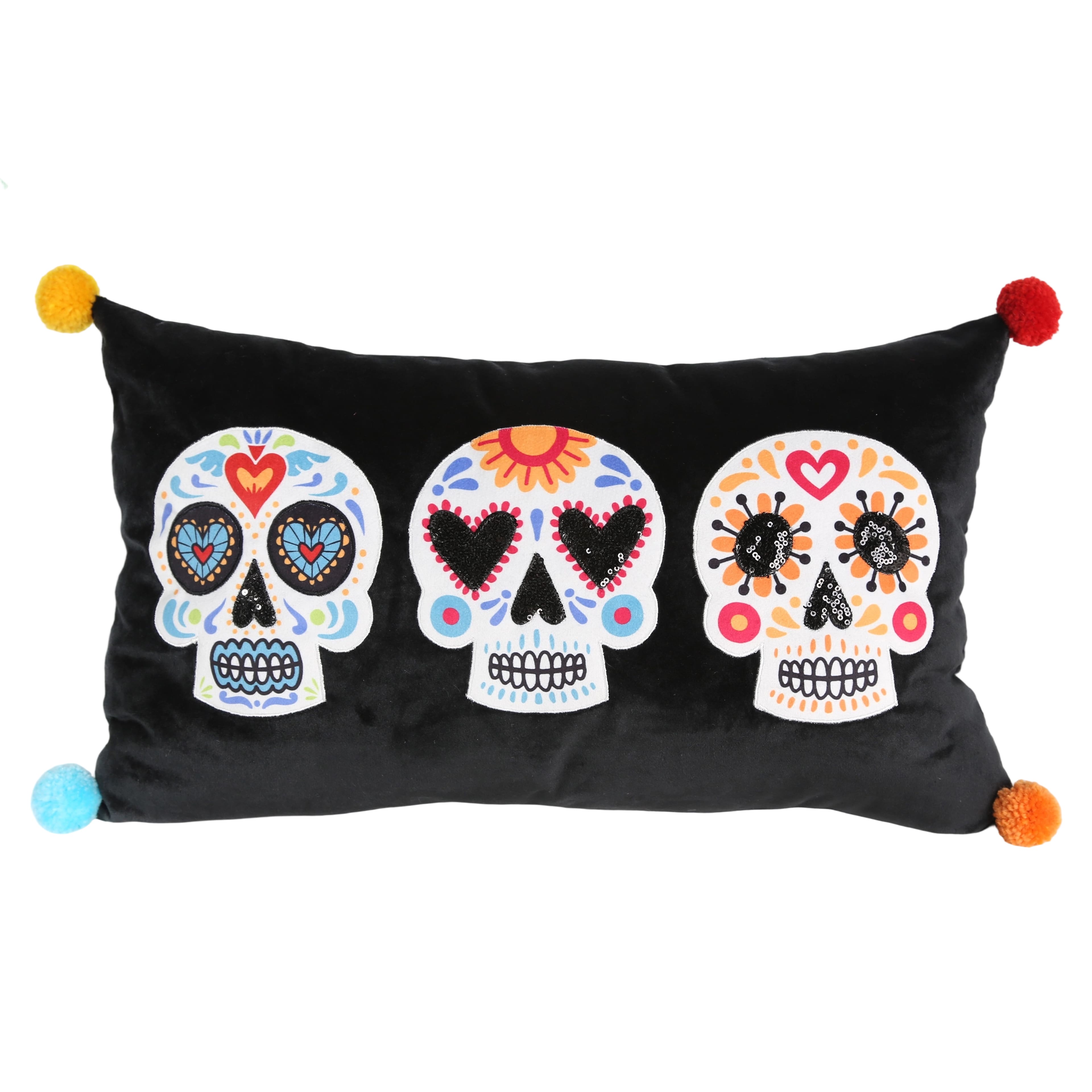 20.25&#x22; x 12&#x22; Sugar Skull Throw Pillow by Ashland&#xAE;