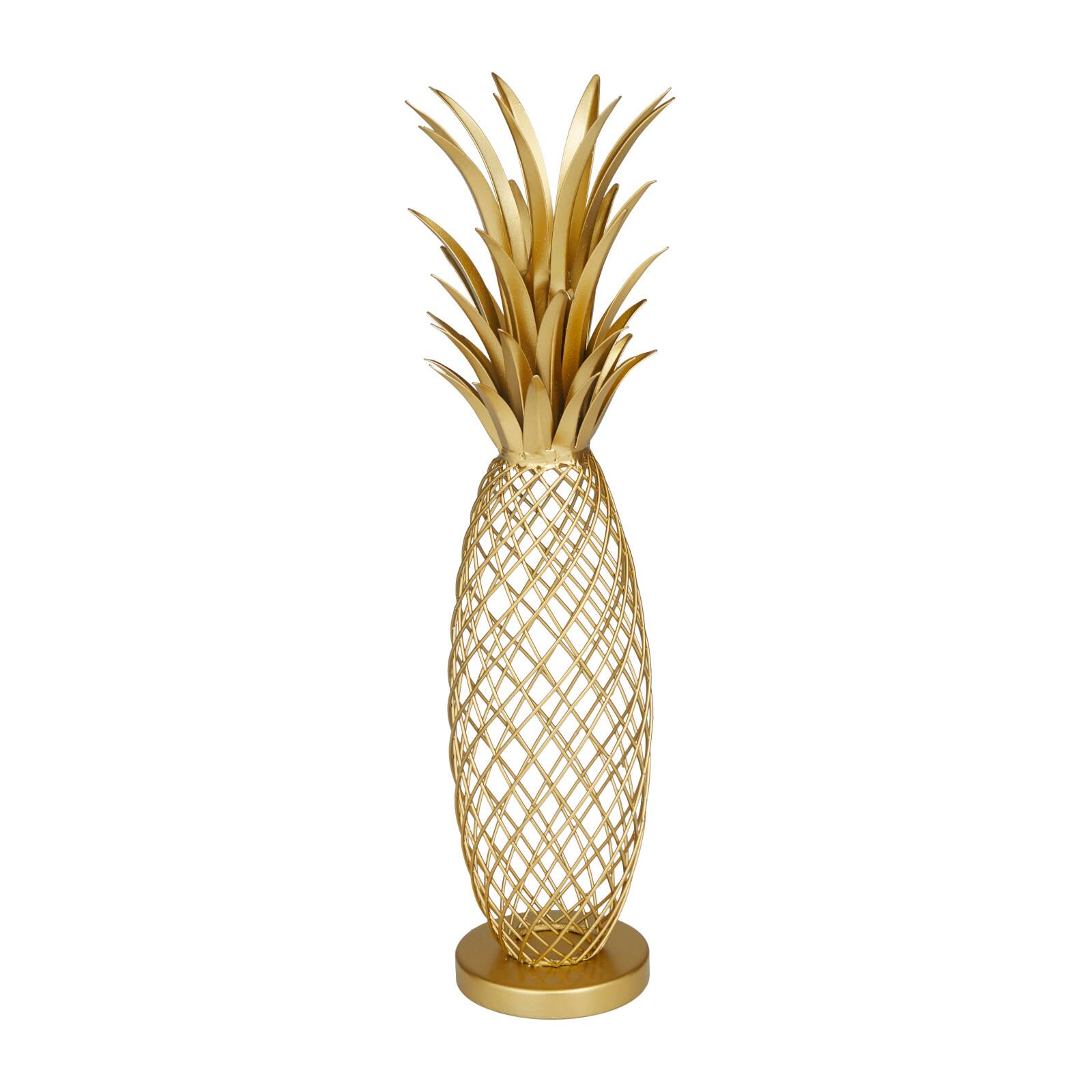 Gold Metal Glam Sculpture, 16&#x22; x 4&#x22; x 5&#x22;
