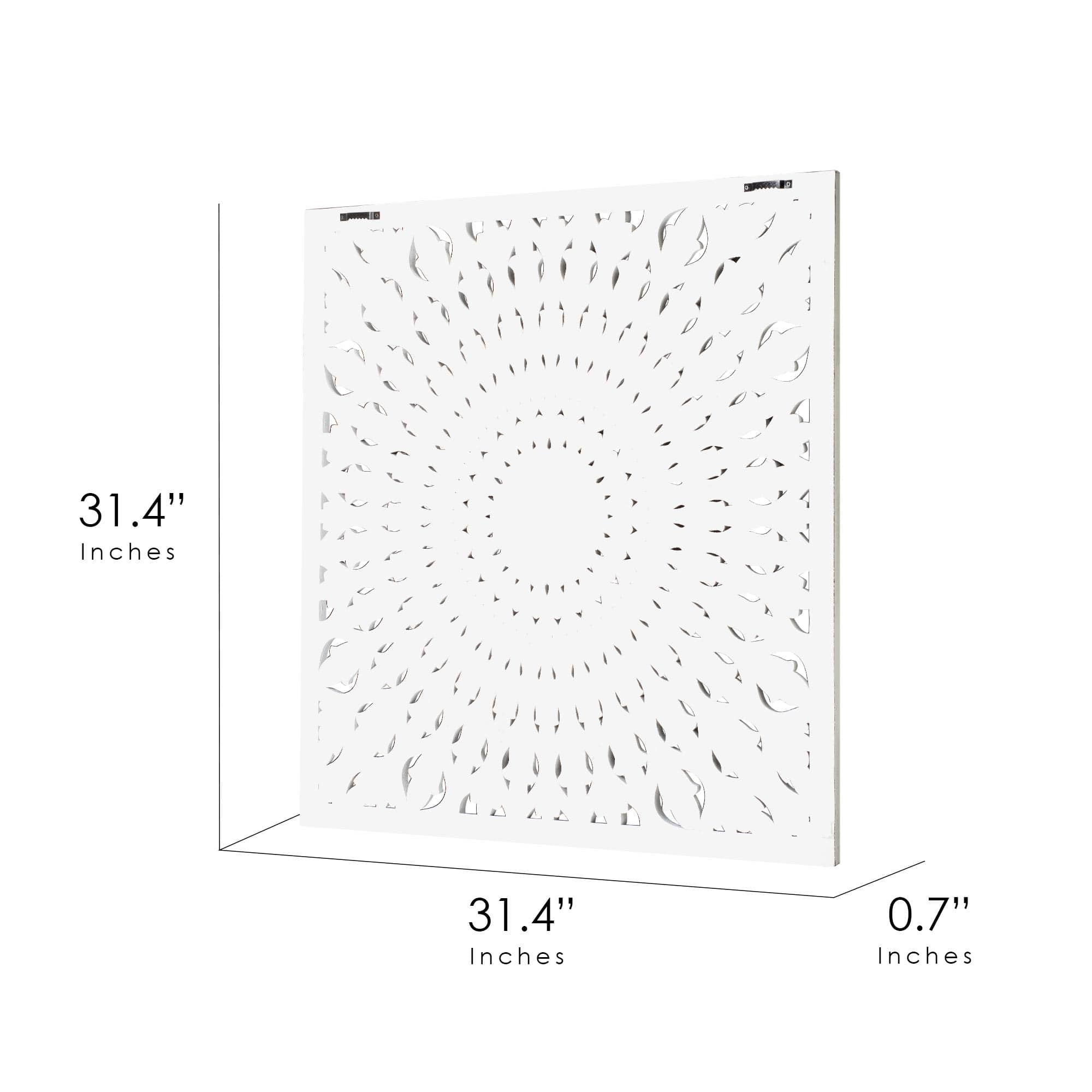 American Art D&#xE9;cor&#x2122; 31.5&#x22; Floral Mandala White Square Framed Medallion Boho Wall Art