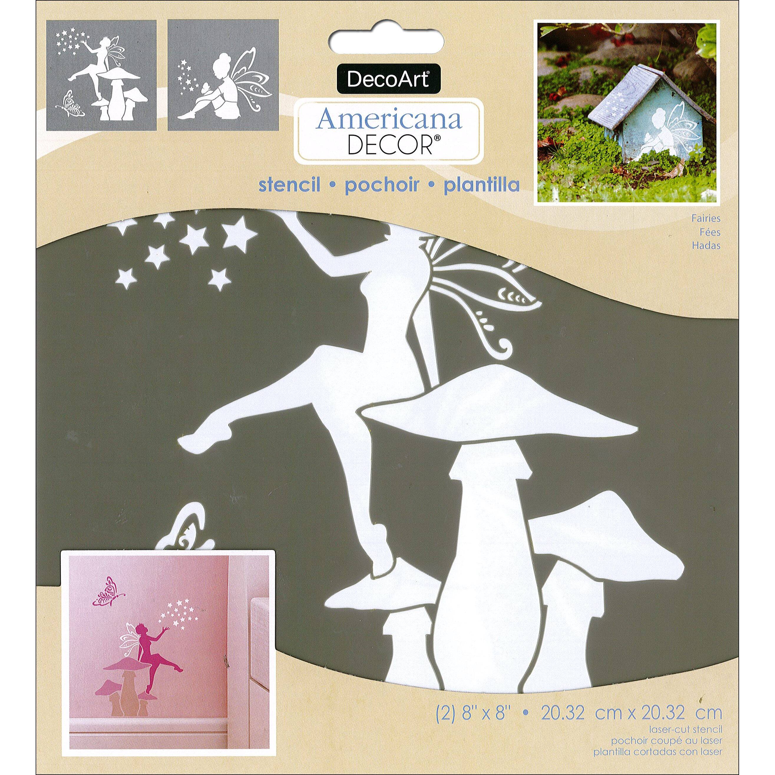 DecoArt Americana Decor 2ct. Fairies Stencils, 8 x 8 By Deco Art