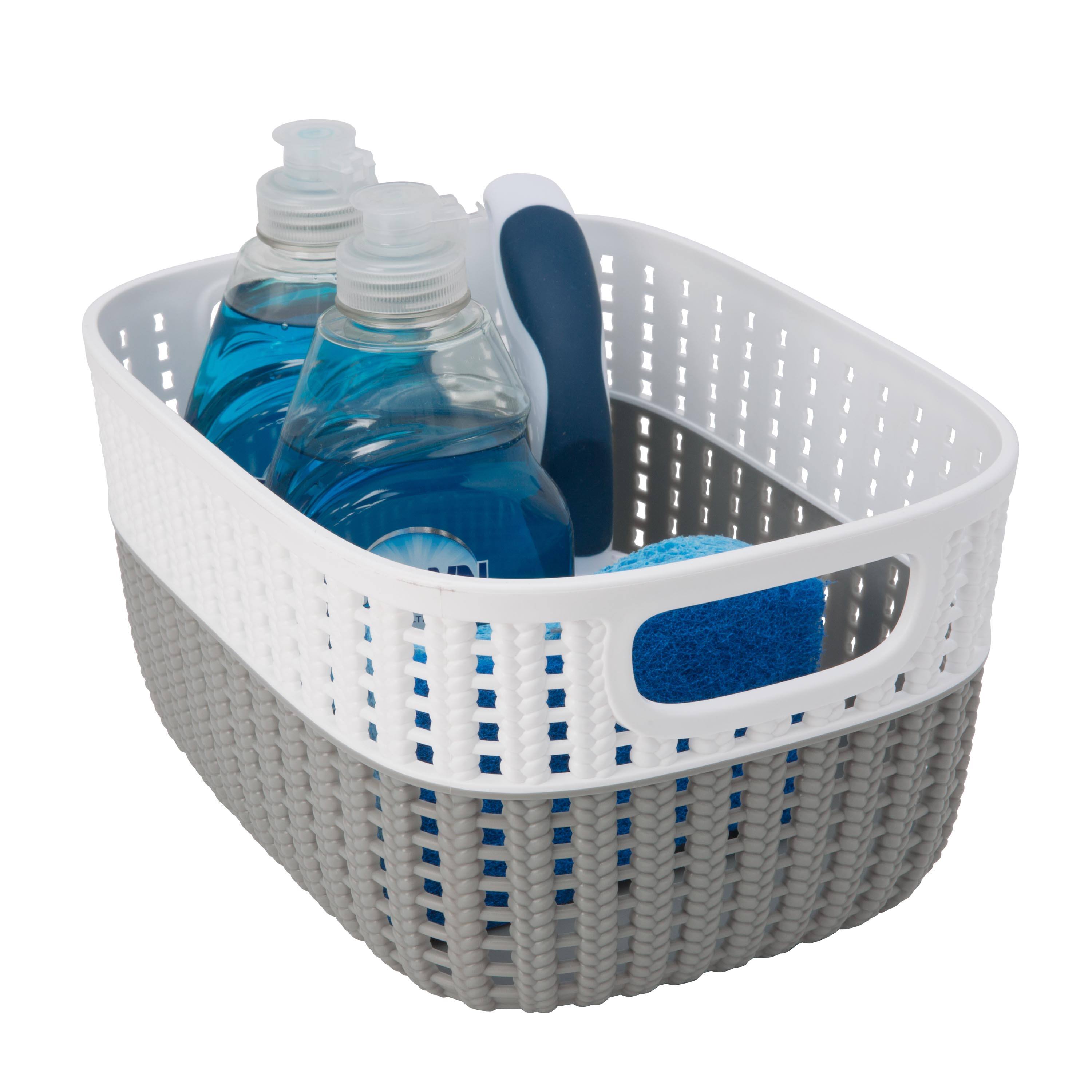 Simplify Small Gray & White Decorative Storage Basket | Michaels