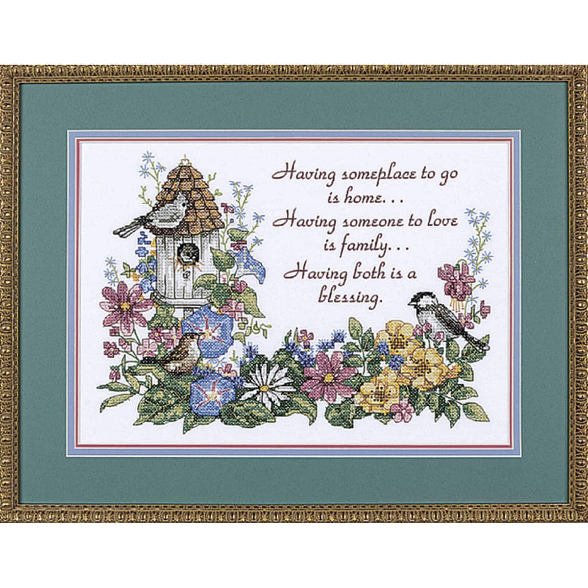 Dimensions&#xAE; Flowery Verse Stamped Cross Stitch Kit