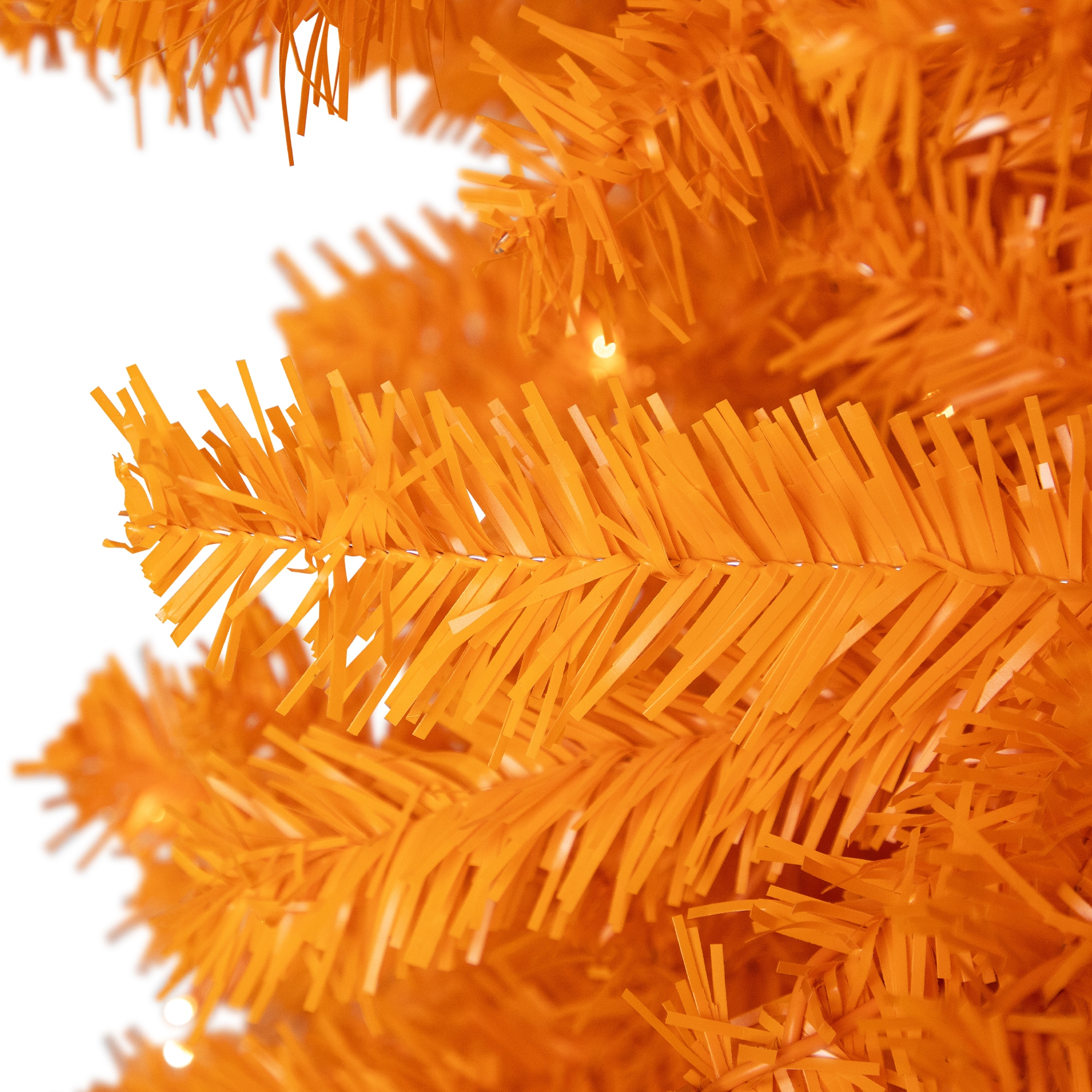 7ft. Pre-Lit Medium Orange Pine Artificial Christmas Tree, Clear Lights