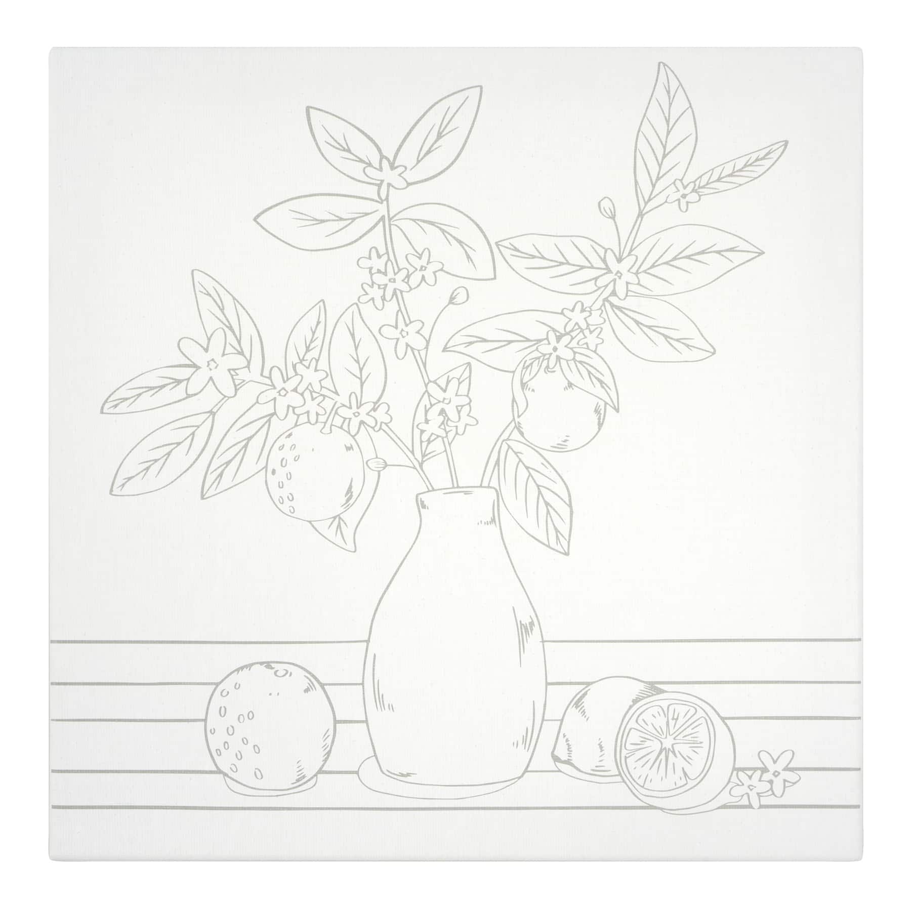 11" x 11" Lemons & Vase Canvas Painting Kit by Craft Smart®
