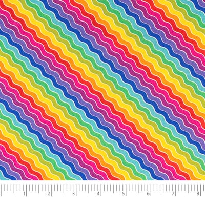 SINGER Rainbow Wiggle Lines Cotton Fabric Michaels