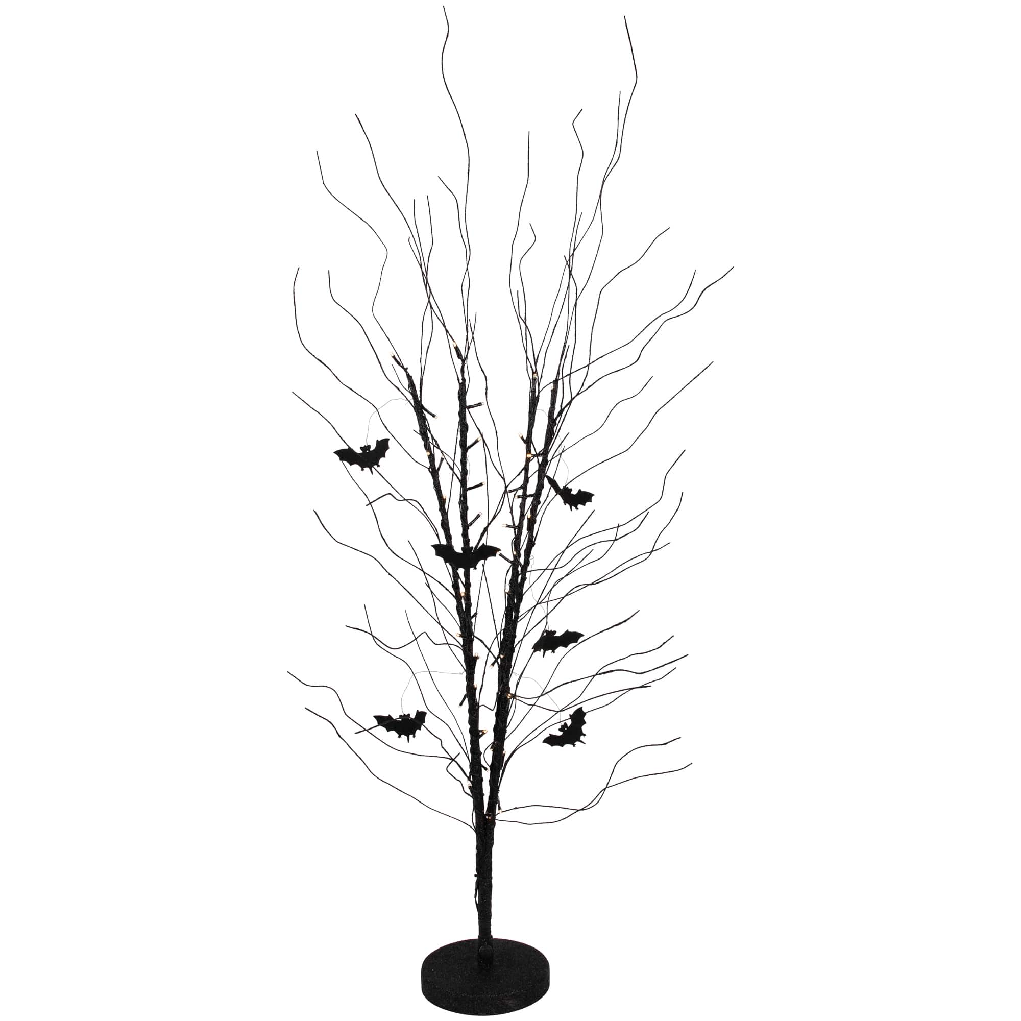 50&#x22; LED Black Halloween Branch Tree with Bats