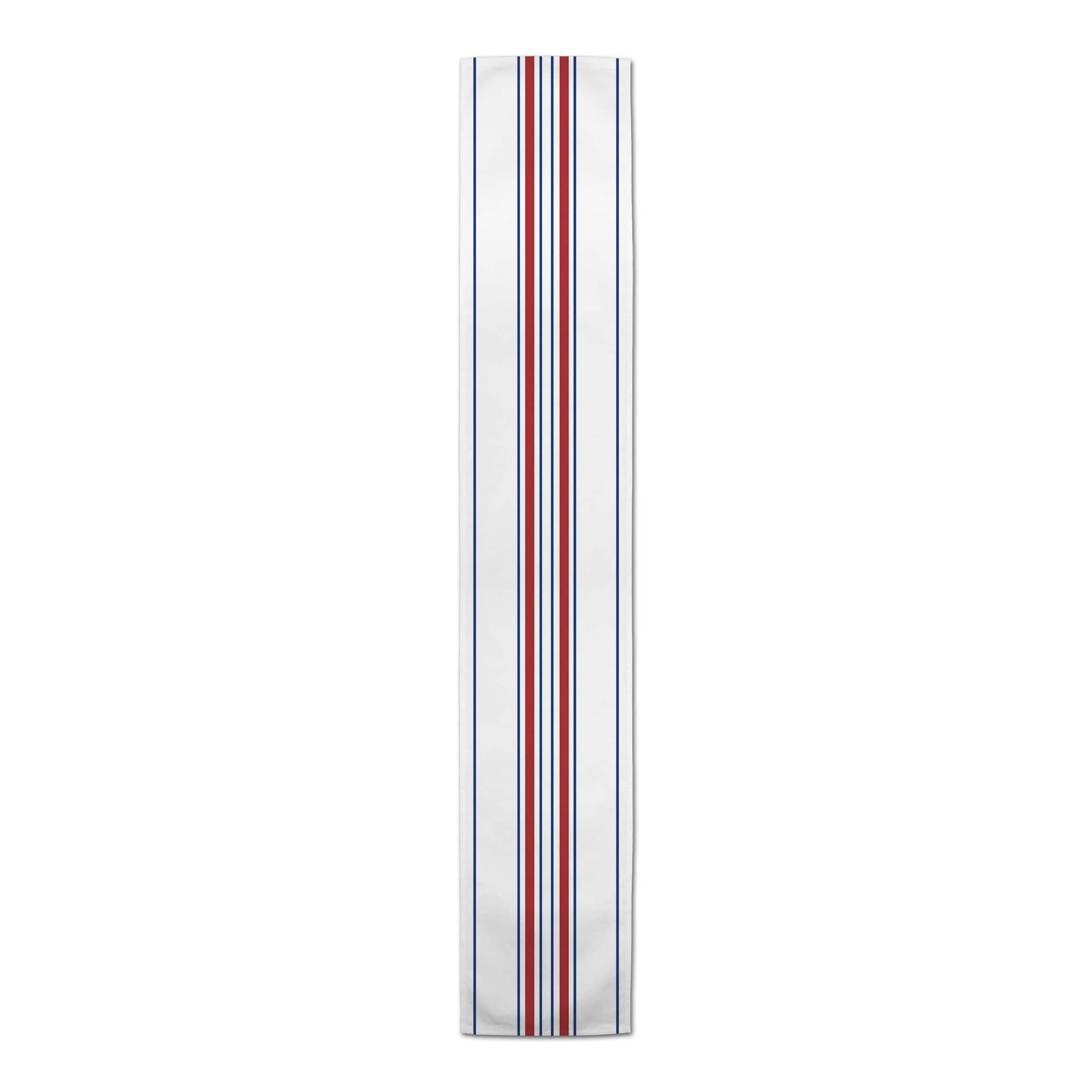 90" Red, White & Blue Stripes Poly Twill Runner