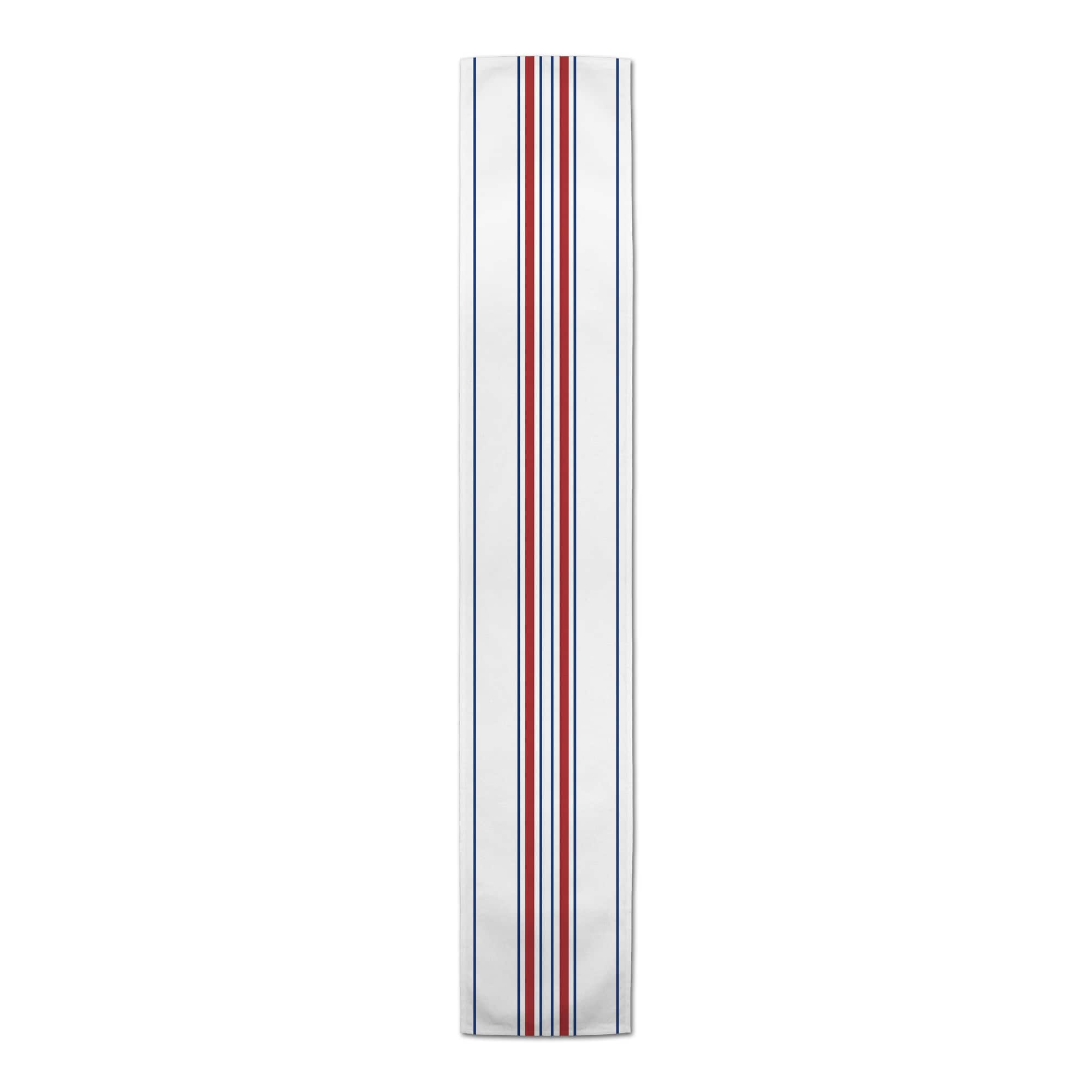 90&#x22; Red, White &#x26; Blue Stripes Poly Twill Runner