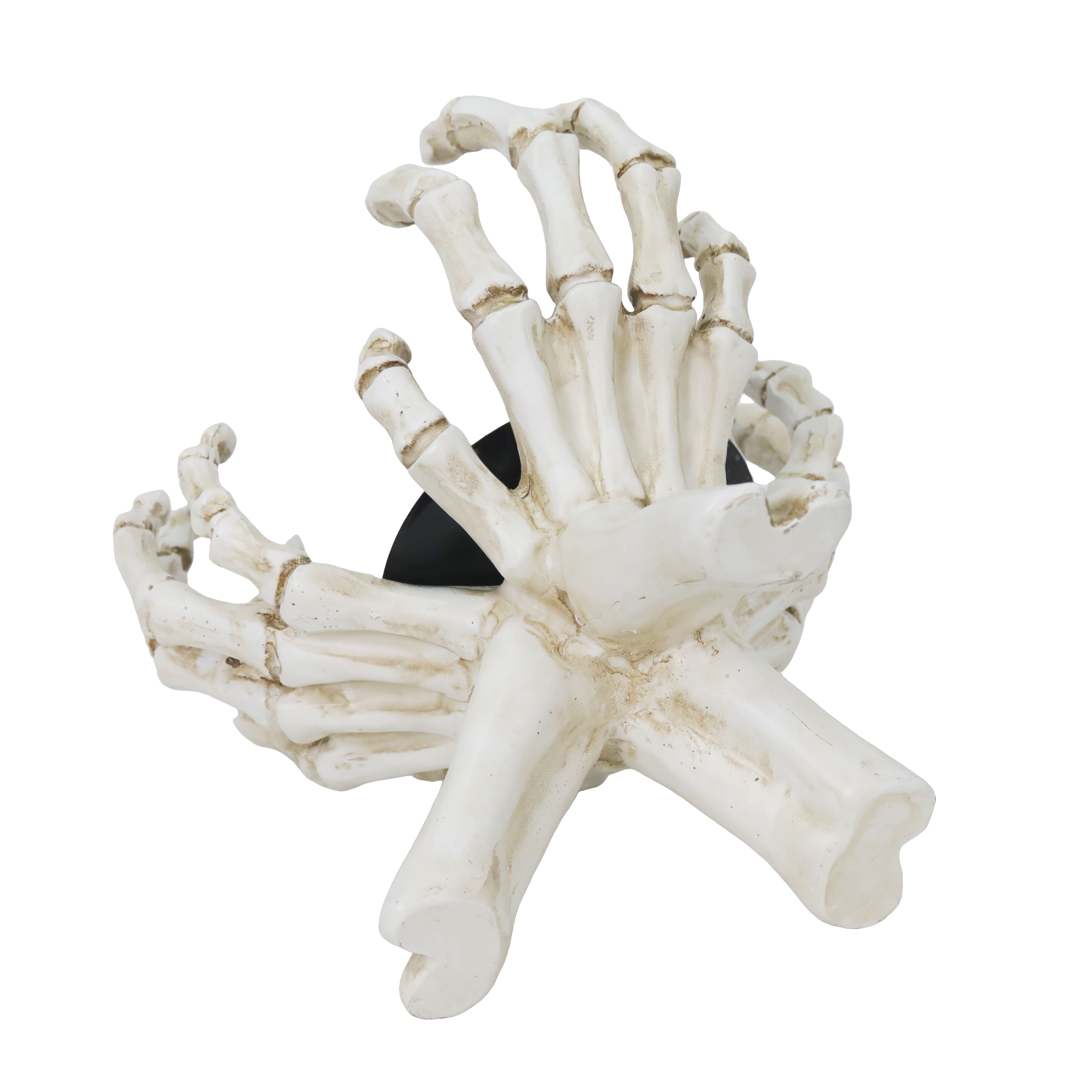 7&#x22; Skeleton Hands Pillar Candle Holder by Ashland&#xAE;