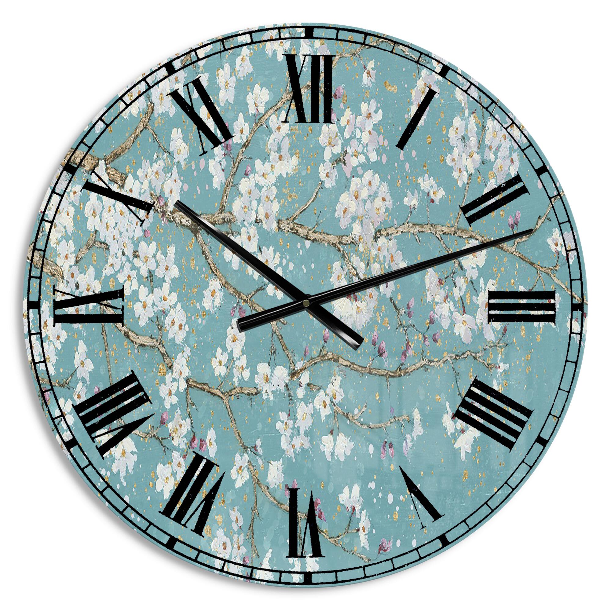 Designart Blue April Tree Wall Clock