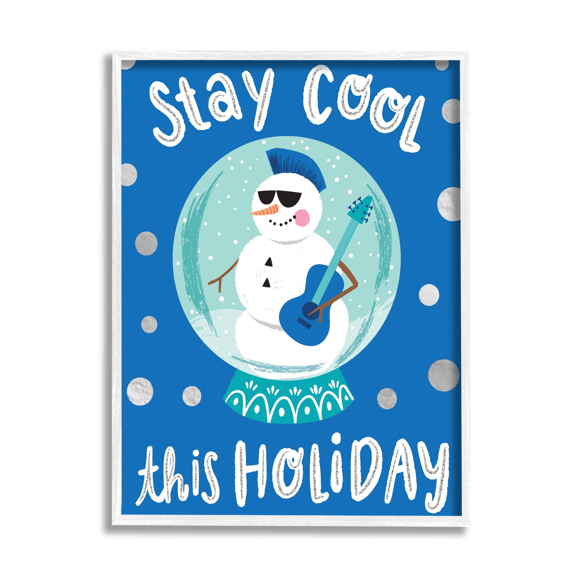 Stupell Industries Stay Cool This Holiday Musician Snowman Framed Giclee Art