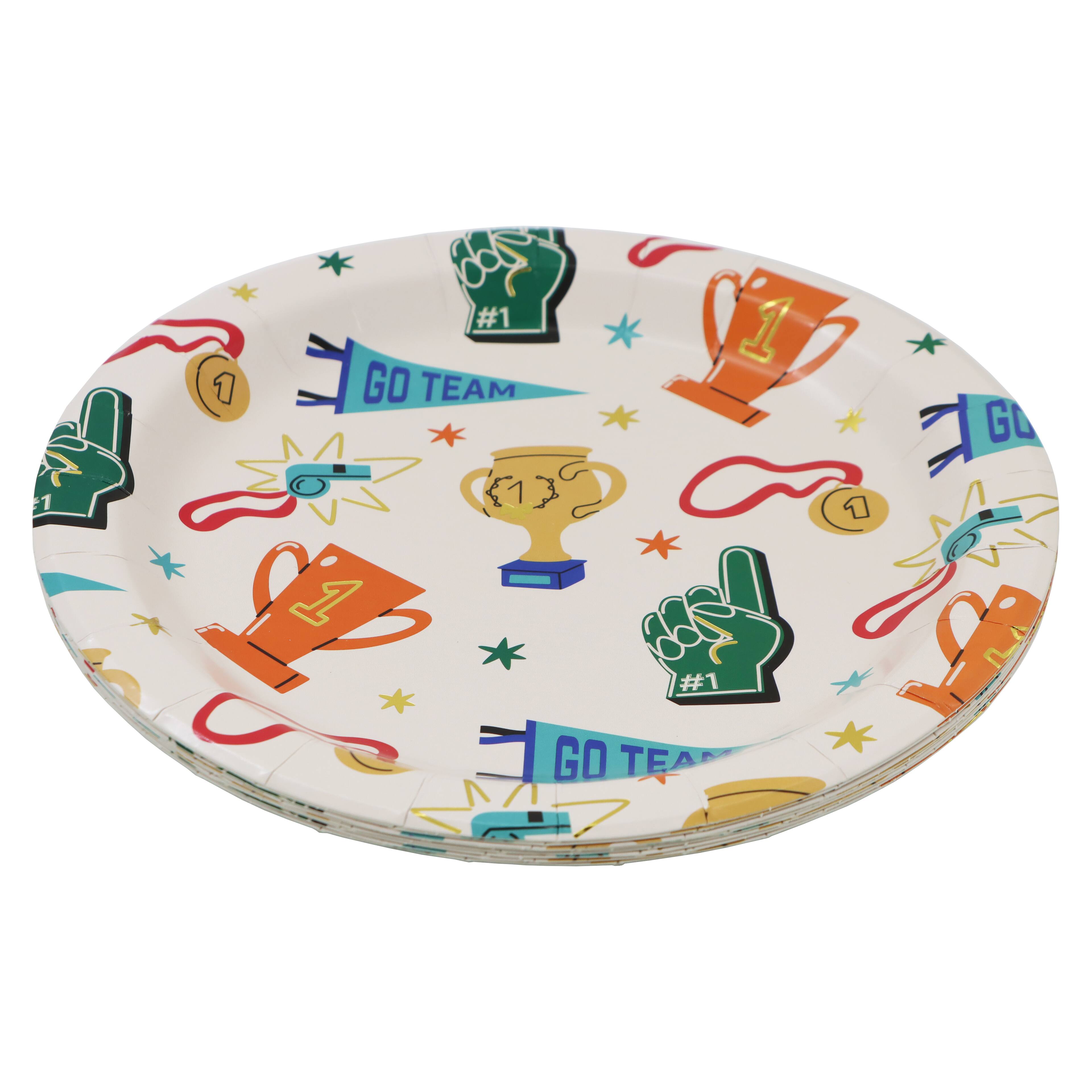 12 Packs: 8 ct. (96 total) 9" Team Spirit Paper Dinner Plates by Celebrate It™