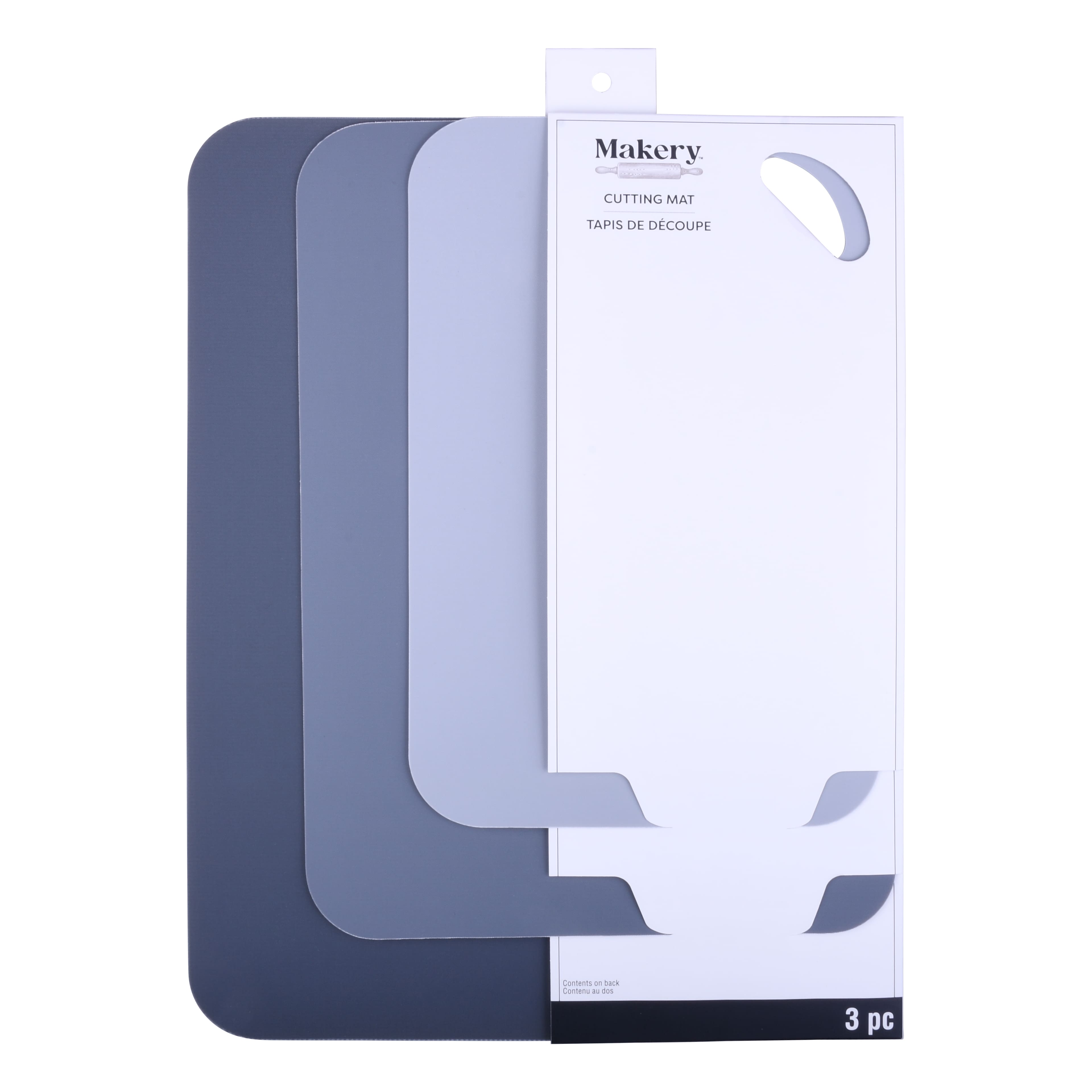 Mixed Blue 3 Piece Polypropylene Cutting Mat Set by Makery&#xAE;